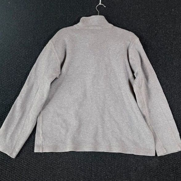 Banana Republic VINTAGE Banana Republic Mens Gray Quarter Zip Pullover Sweater Size L 100% Cotton Size US L / EU 52-54 / 3 - 4 Thumbnail