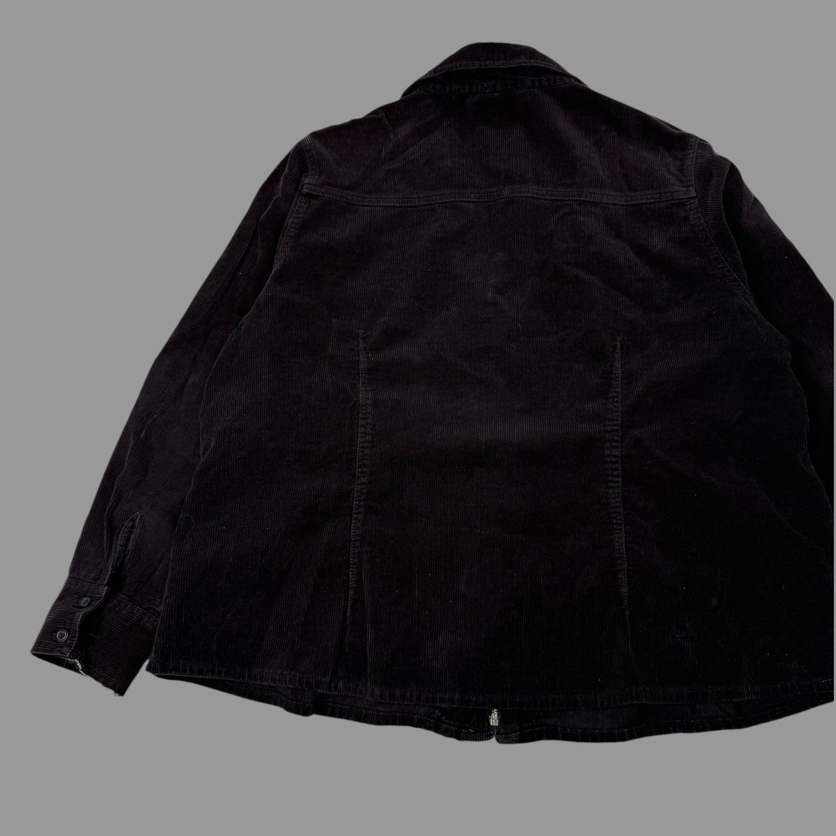 Vintage Vintage blank black corduroy zip up jacket Size US L / EU 52-54 / 3 - 5 Thumbnail