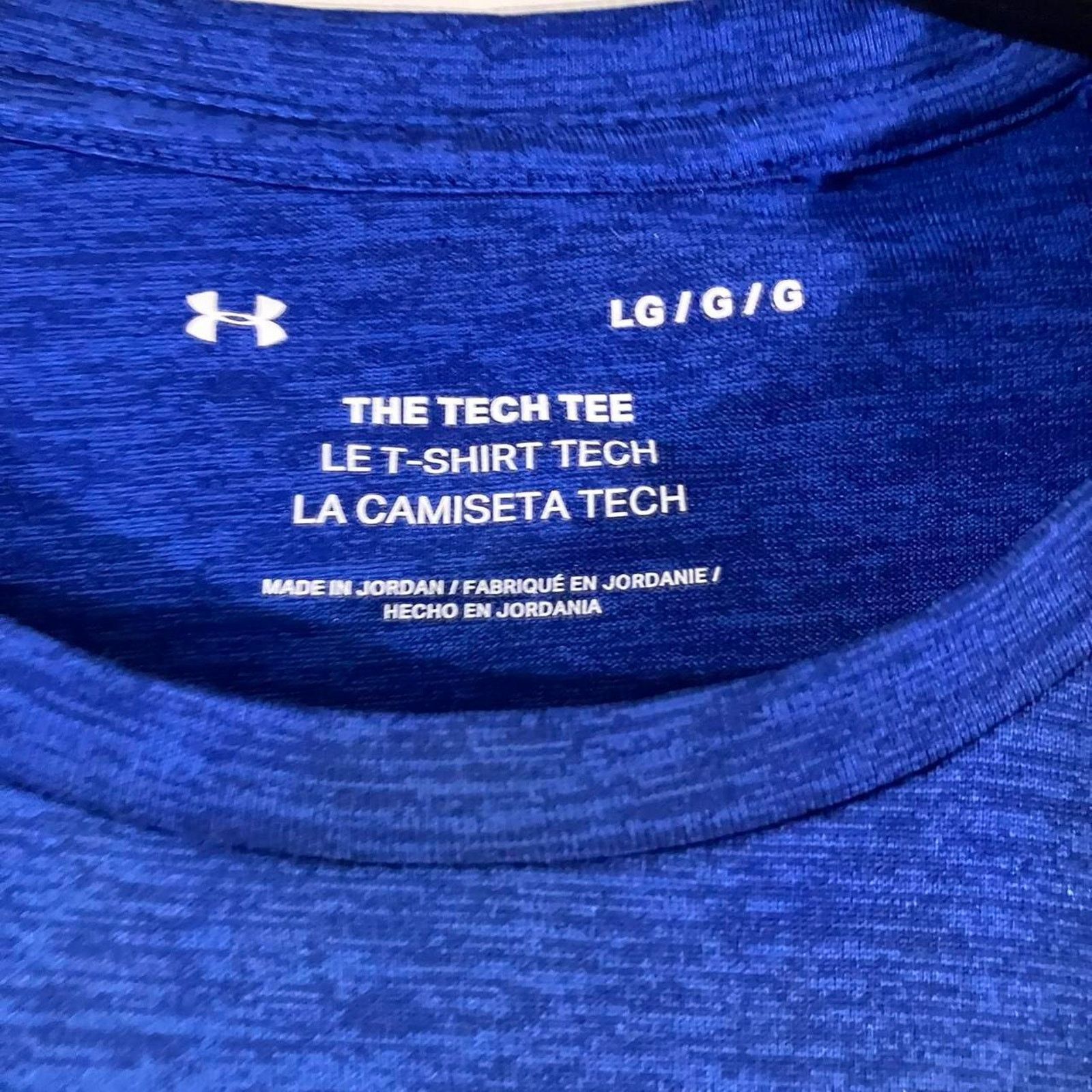 Under Armour Under Armour Blue Heather The Tech Tee Fitness Workout Shirt Size US L / EU 52-54 / 3 - 3 Thumbnail