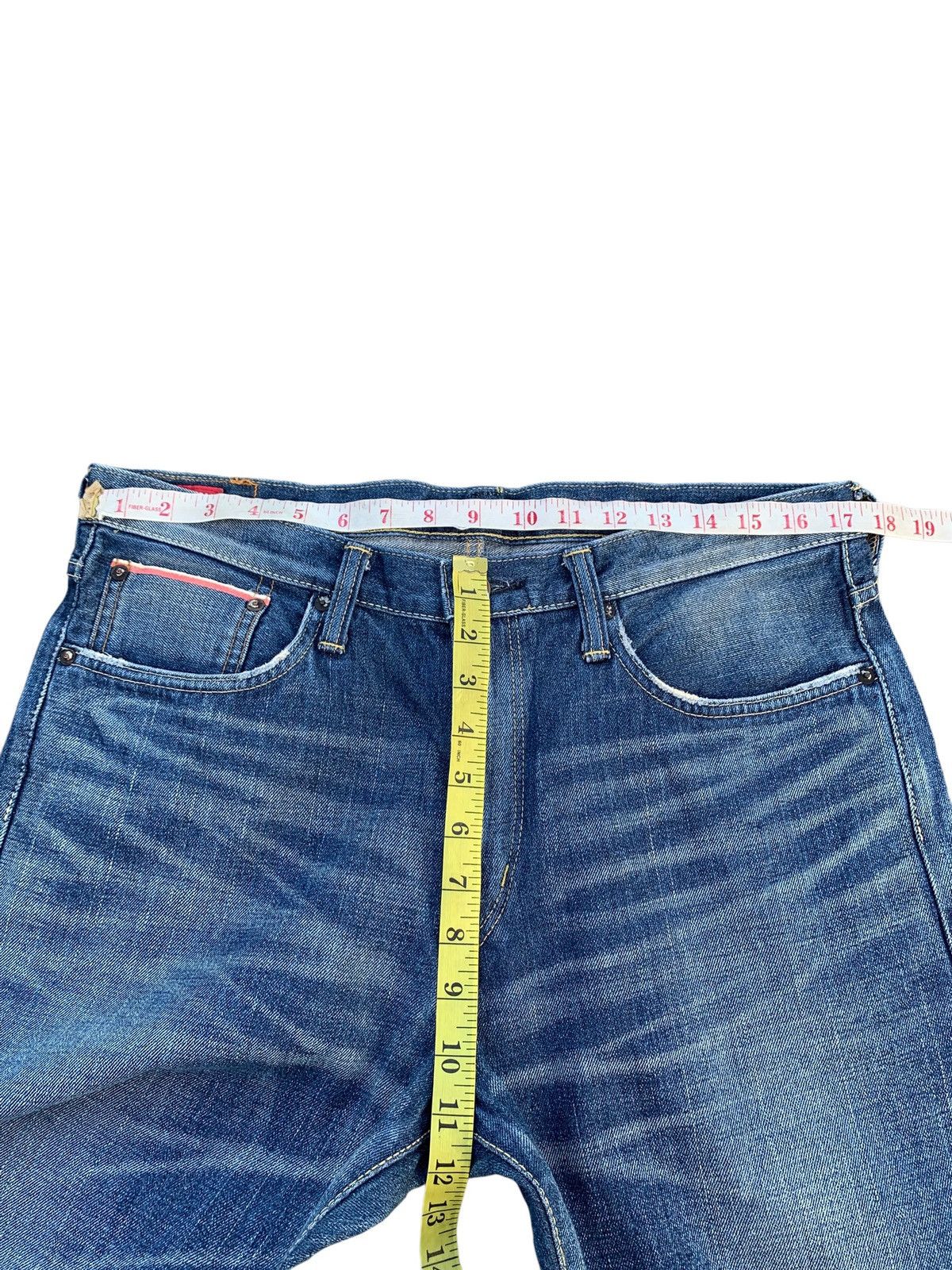 Kapital VINTAGE EDWIN 505zx SELVEDGE BUCKLE BACK DISTRESSED DENIM Size US 35 - 21 Thumbnail