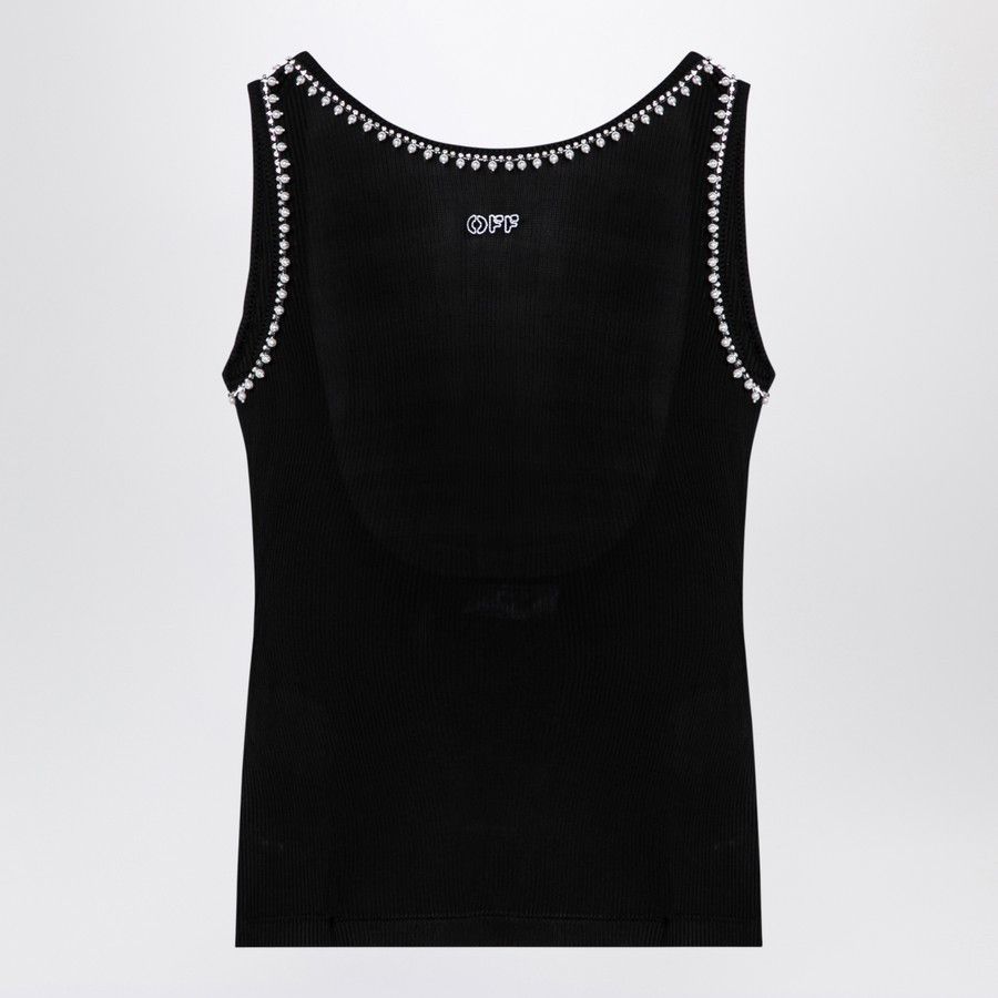 Off-White o1d2blof0924 Tank Top With Beaded Embroidery in Black Size S / US 4 / IT 40 - 1 Thumbnail