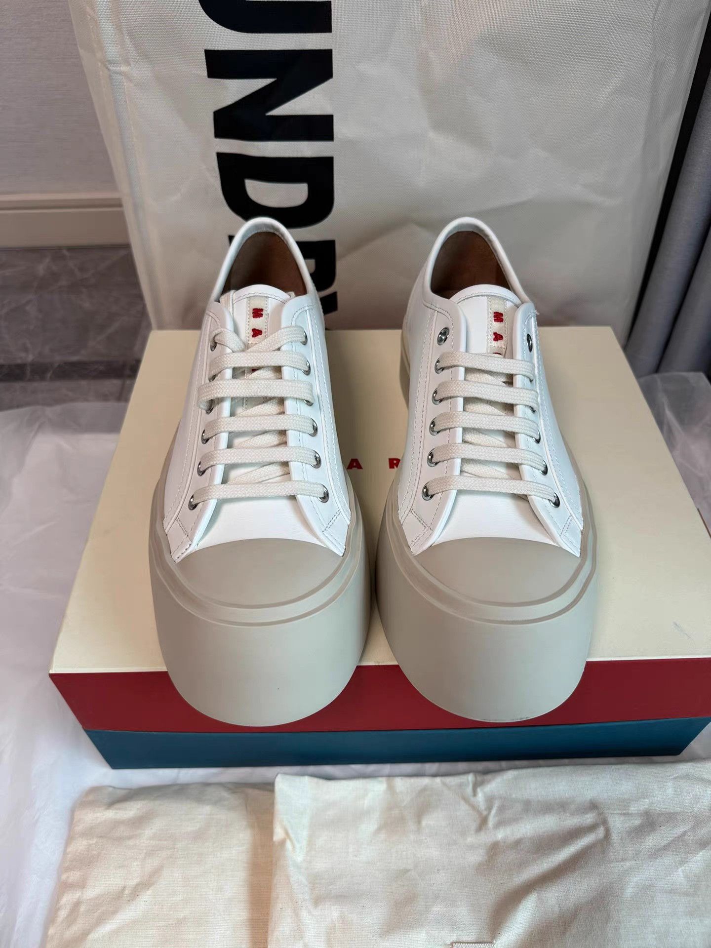 Marni Marni Pablo New White Lace-up Platform Sneakers K6 Size US 9 / IT 39 - 2 Thumbnail
