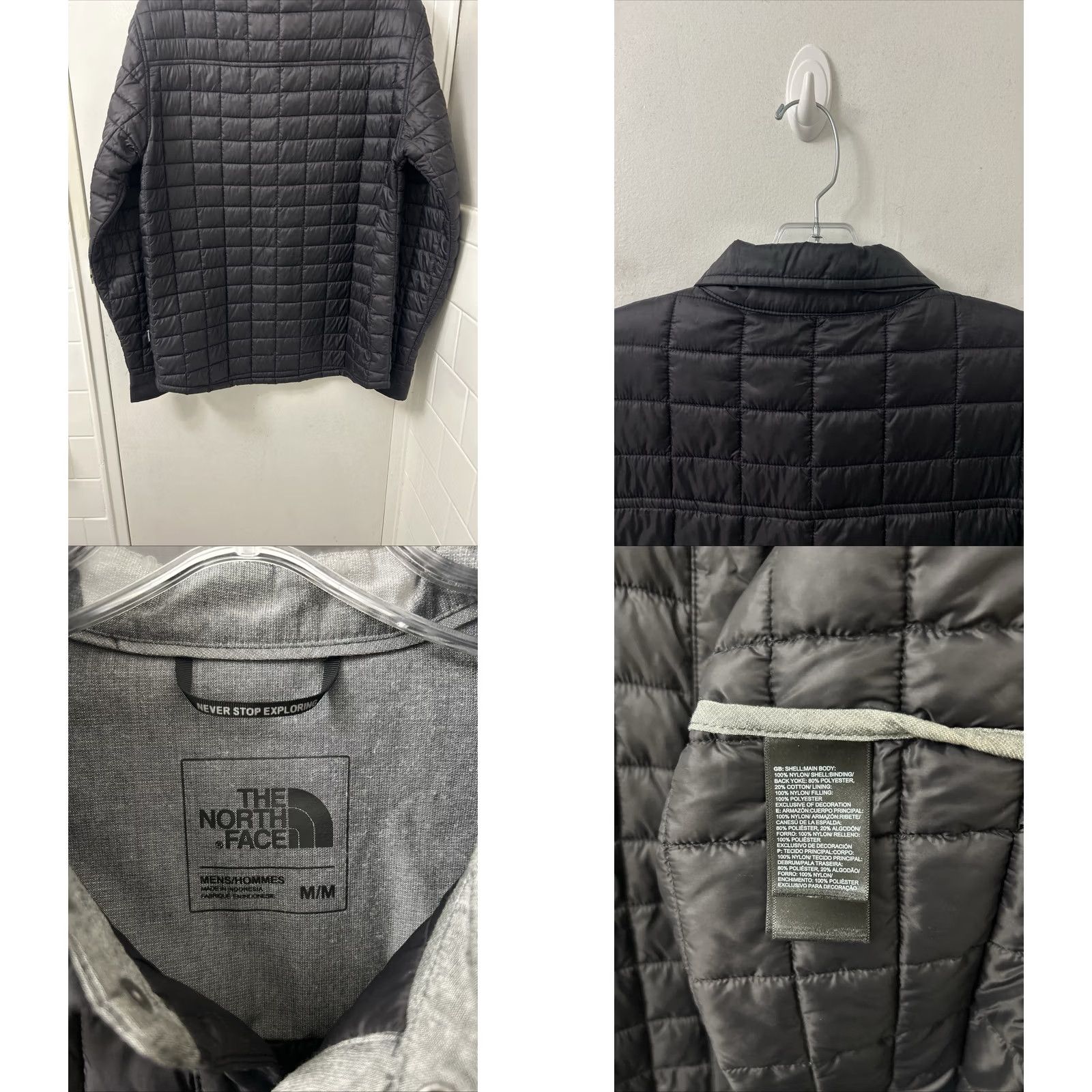 The North Face The North Face Thermoball Eco Puffer Shirt Jacket Mens Medium Black Snap L/S Size US M / EU 48-50 / 2 - 8 Thumbnail