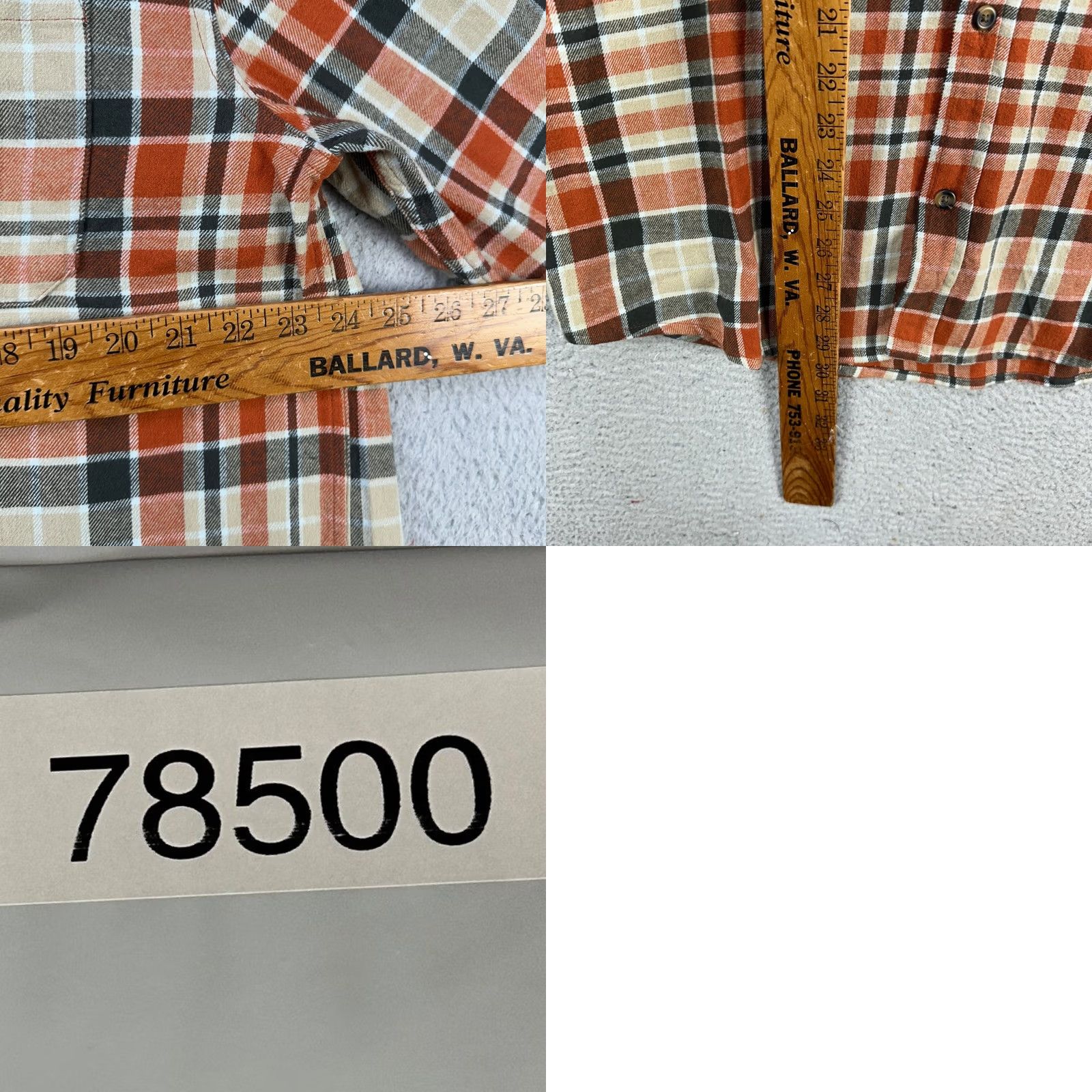 Eddie Bauer Eddie Bauer Flannel Shirt Mens XL Orange Gray Plaid Button Up 100% Cotton NEW Size US XL / EU 56 / 4 - 8 Thumbnail