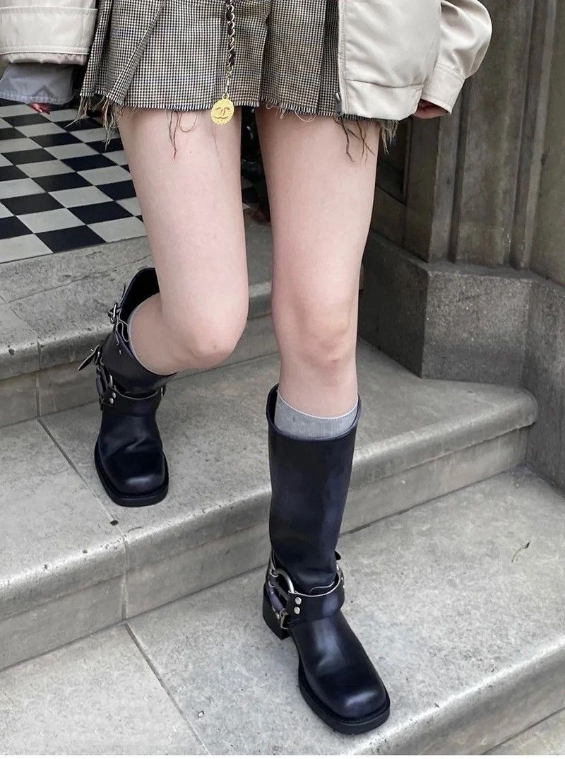 Other Women’s Biker Boots Gothic Medium Heel Motorcycle style Size US 6.5 / IT 36.5 - 5 Thumbnail