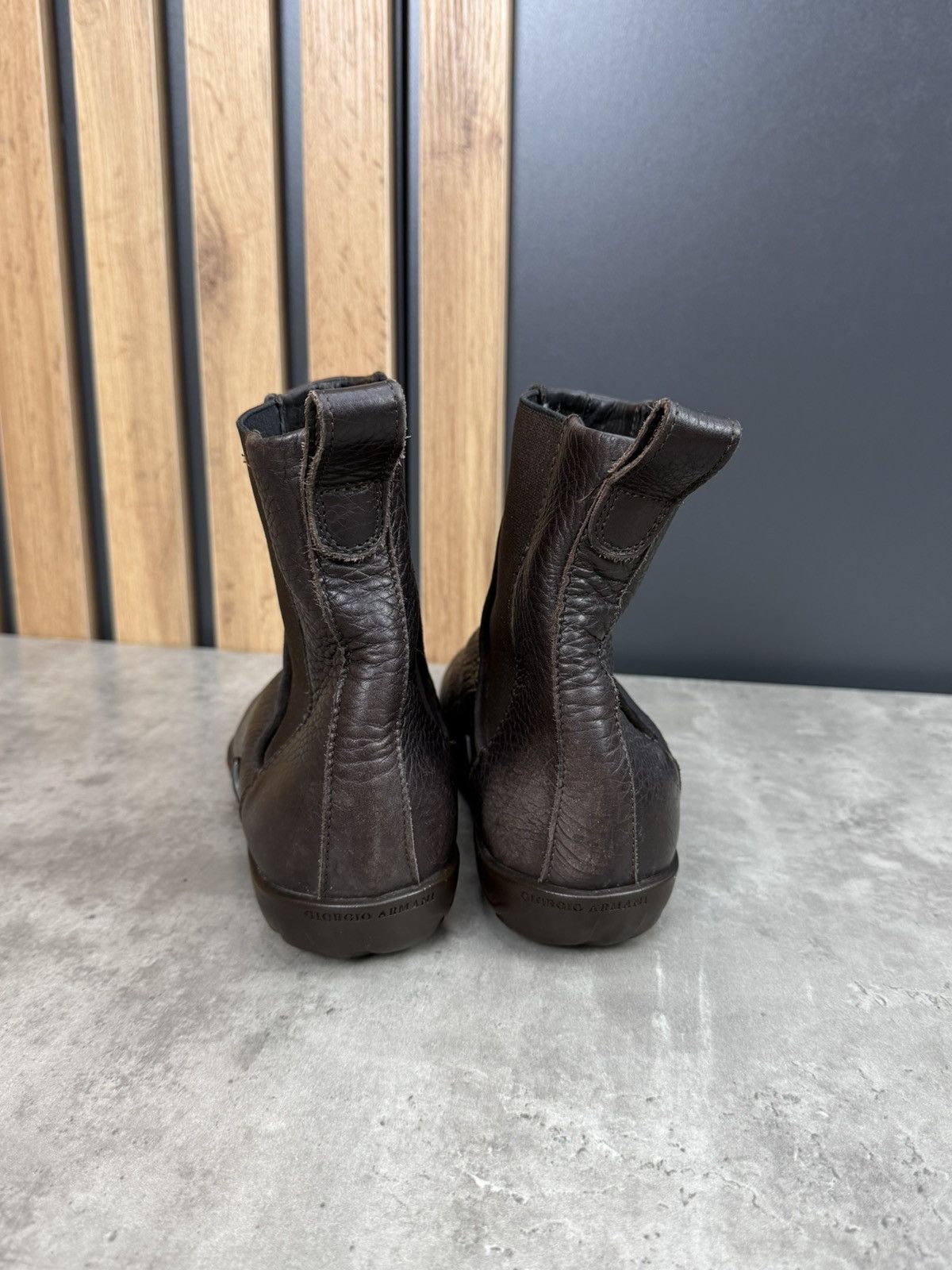 Giorgio Armani Giorgio Armani Brown Leather Chelsea Ankle Boots Unisex 39 Size US 6.5 / EU 39-40 - 4 Thumbnail