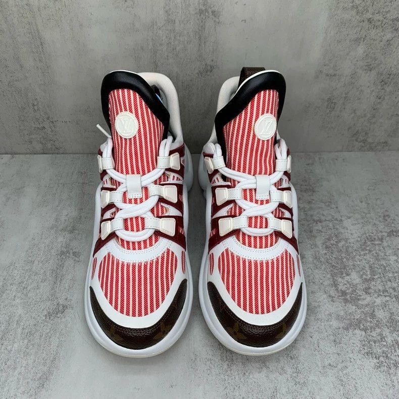 Louis Vuitton Red Striped Dad Sneakers Size 37-2506 Size US 5 / EU 37 - 6 Thumbnail