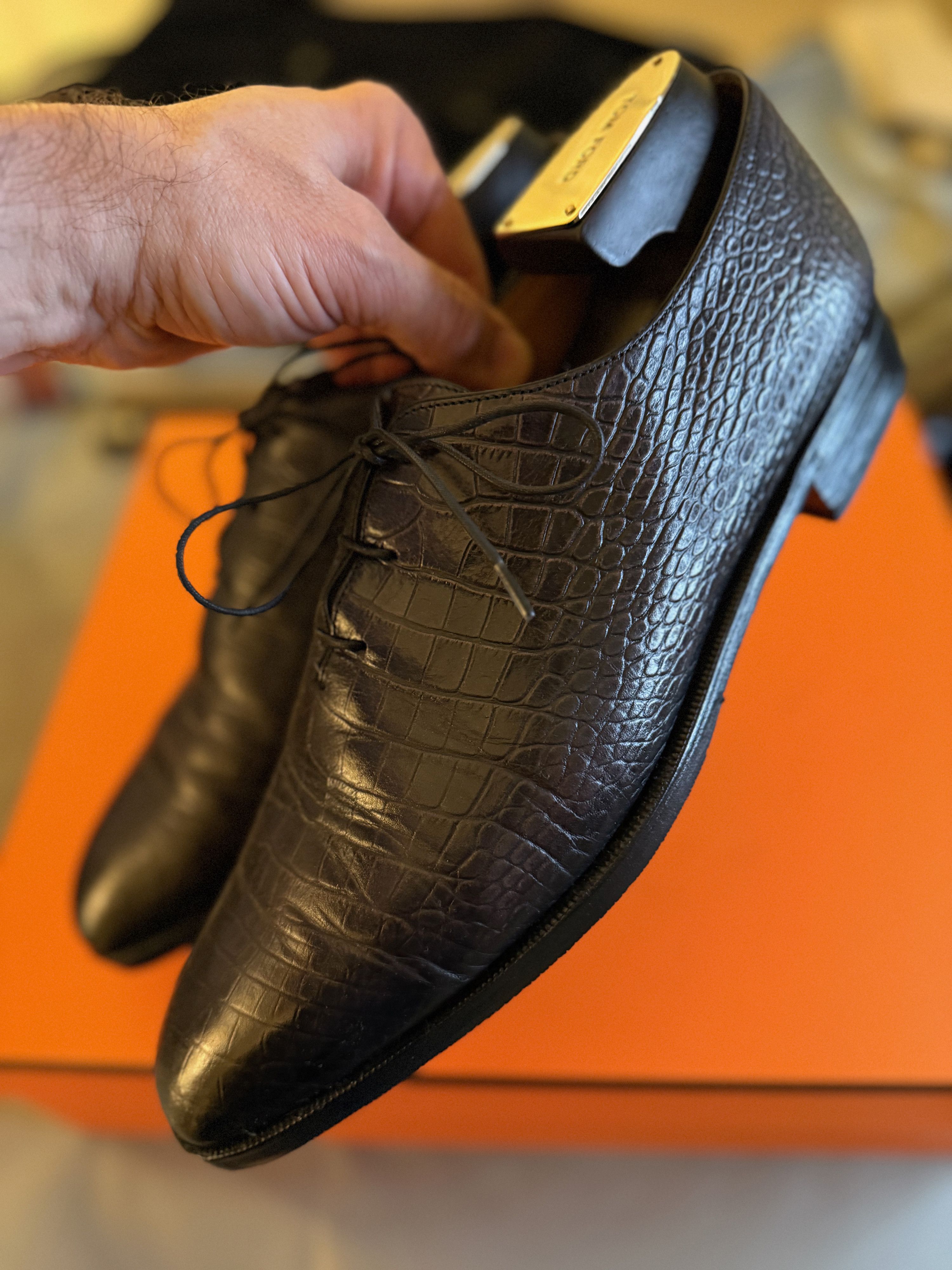 Berluti Ultimate Ultra-Rare $4,150 Alligator Croc Embossed Oxfords Size US 10.5 / EU 43-44 - 1 Thumbnail