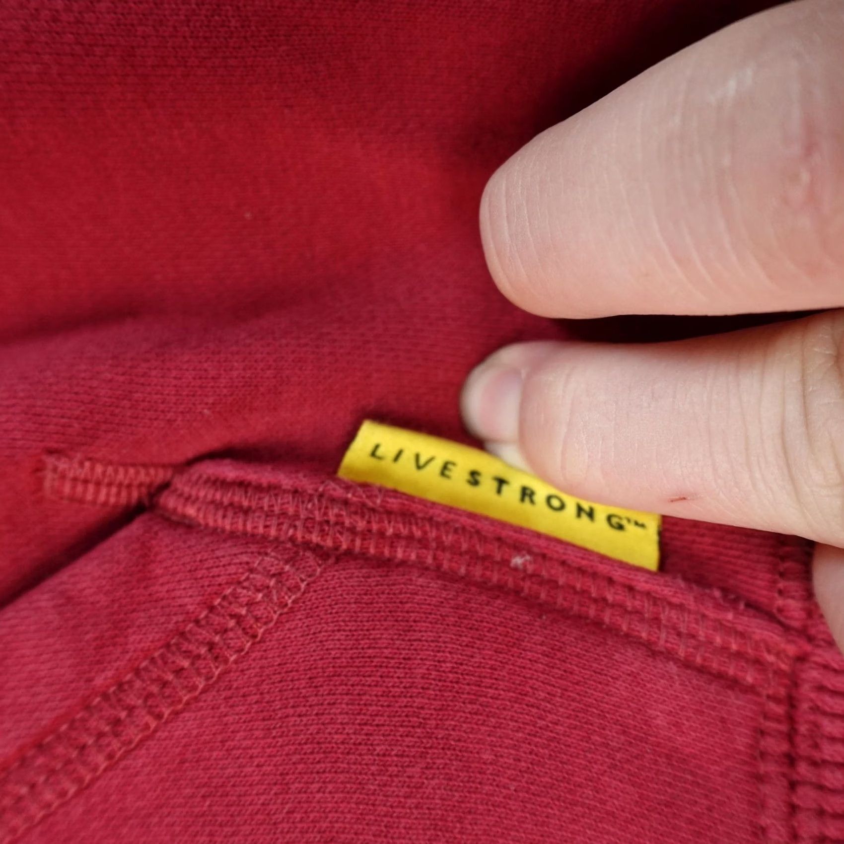 Nike Nike Hoodie Mens 2XL Red Livestrong Pullover Fleece Sweatshirt Swoosh Shirt Sweatshirt Mens Red Nike Hoodie 2XL Pullover Graphic Print Logo Size US XXL / EU 58 / 5 - 4 Thumbnail