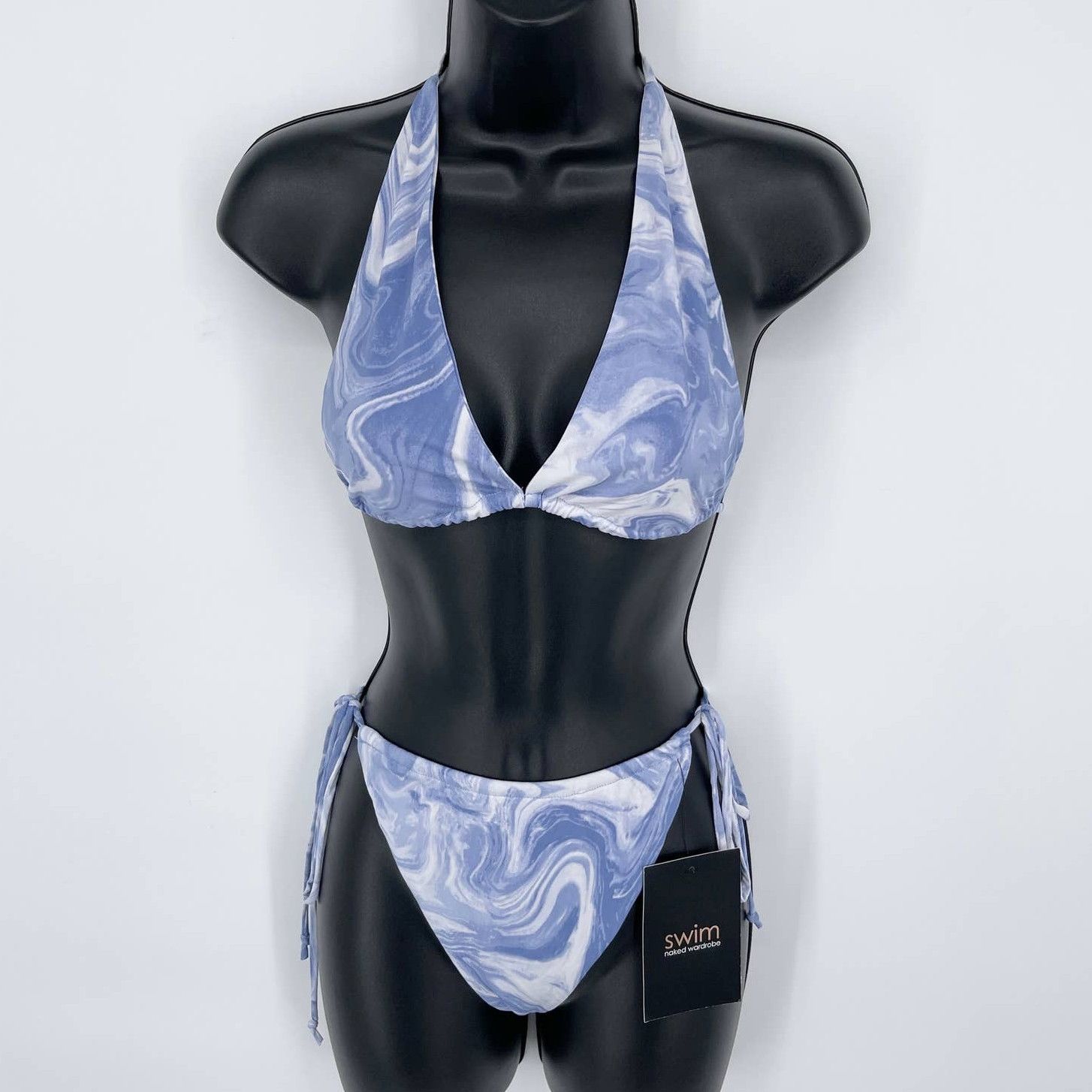 Other Naked Wardrobe Swim Blue Smoke String Bikini NEW Sz XL