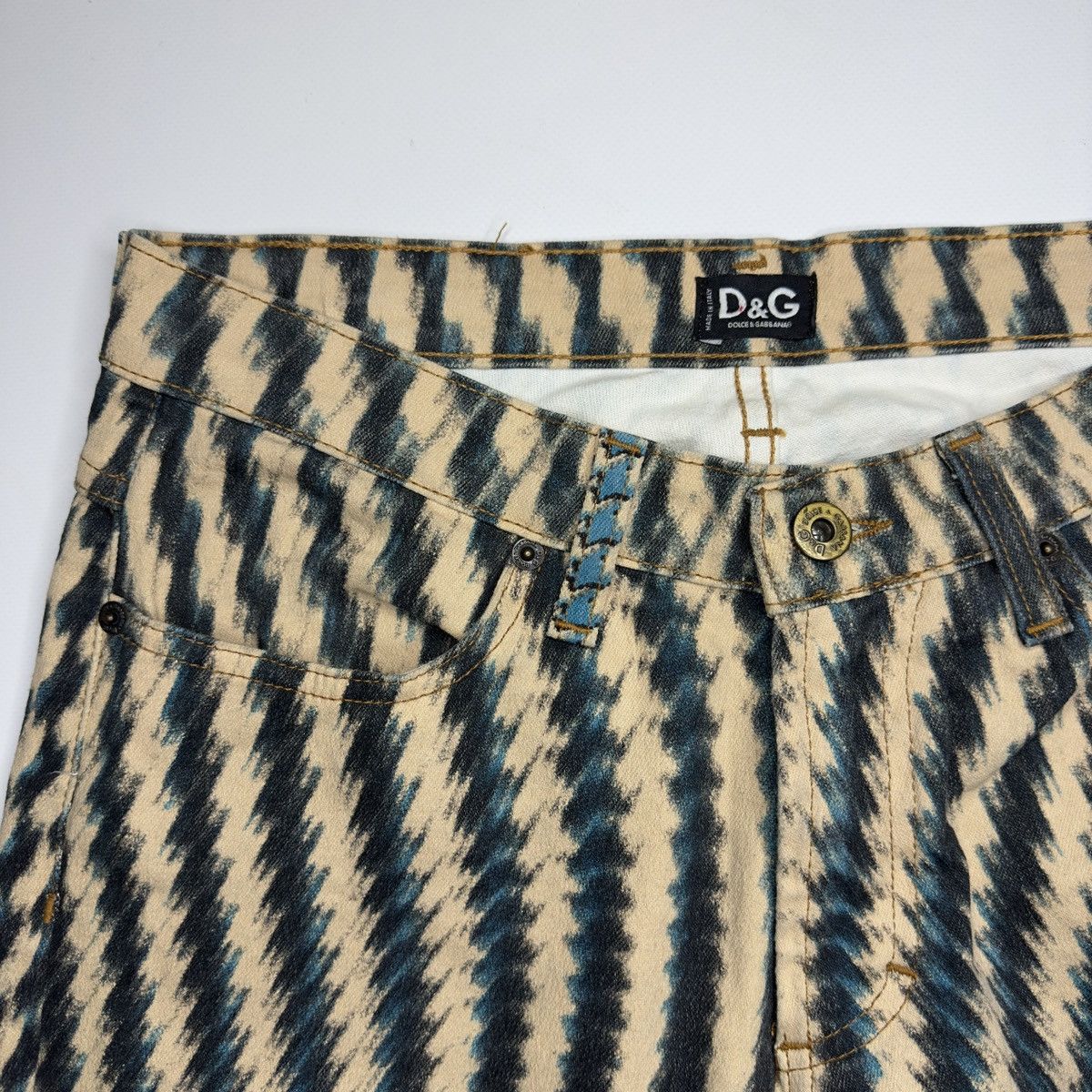 Dolce & Gabbana Vintage Dolce & Gabbana Striped Pattern Jeans – Size 28/42 Size 28" / US 6 / IT 42 - 5 Thumbnail