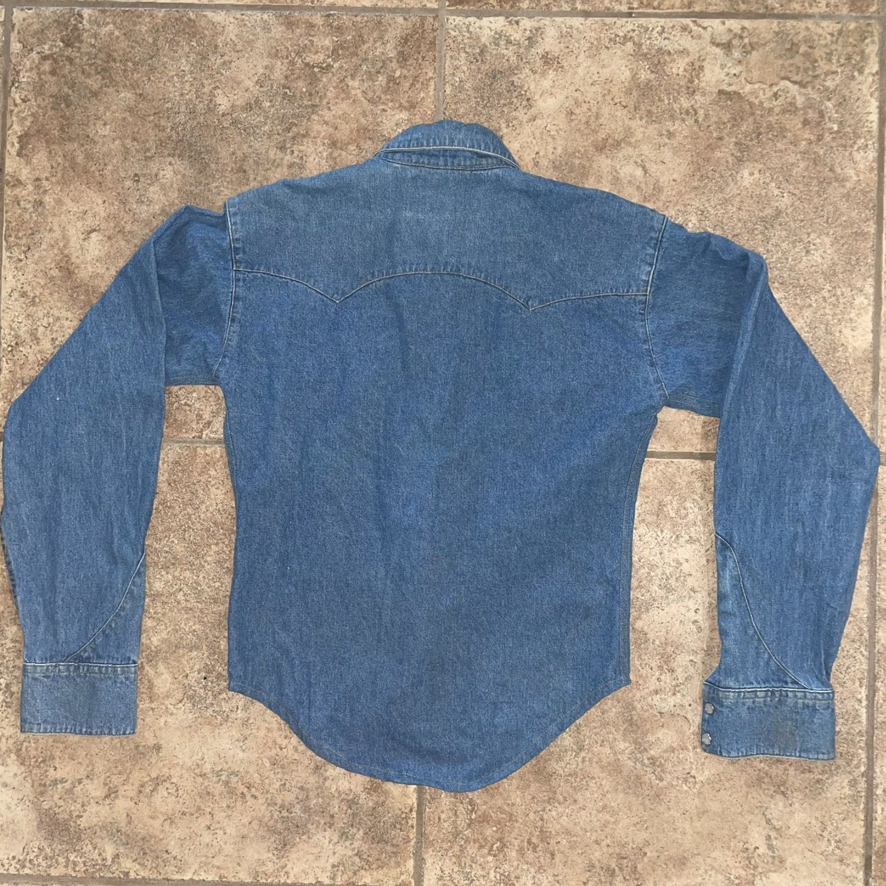 Vintage Schafer Blue Long Sleeve Snap Button Down Made In USA Size Small Shirt Mens S Blue USA Button-Down Cotton Denim Size US S / EU 44-46 / 1 - 5 Thumbnail