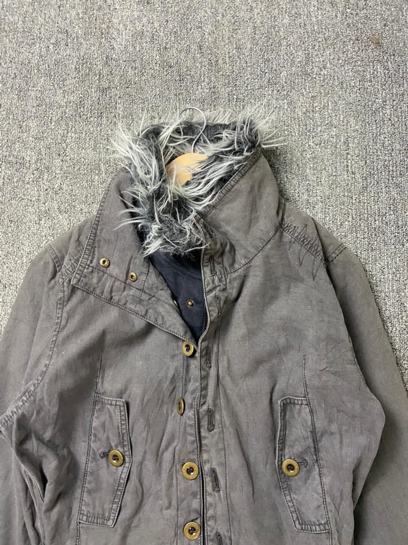 Japanese Brand ALGONQUIN Military Style Trench Jacket with Fur (203) Size XS / US 0-2 / IT 36-38 - 9 Thumbnail