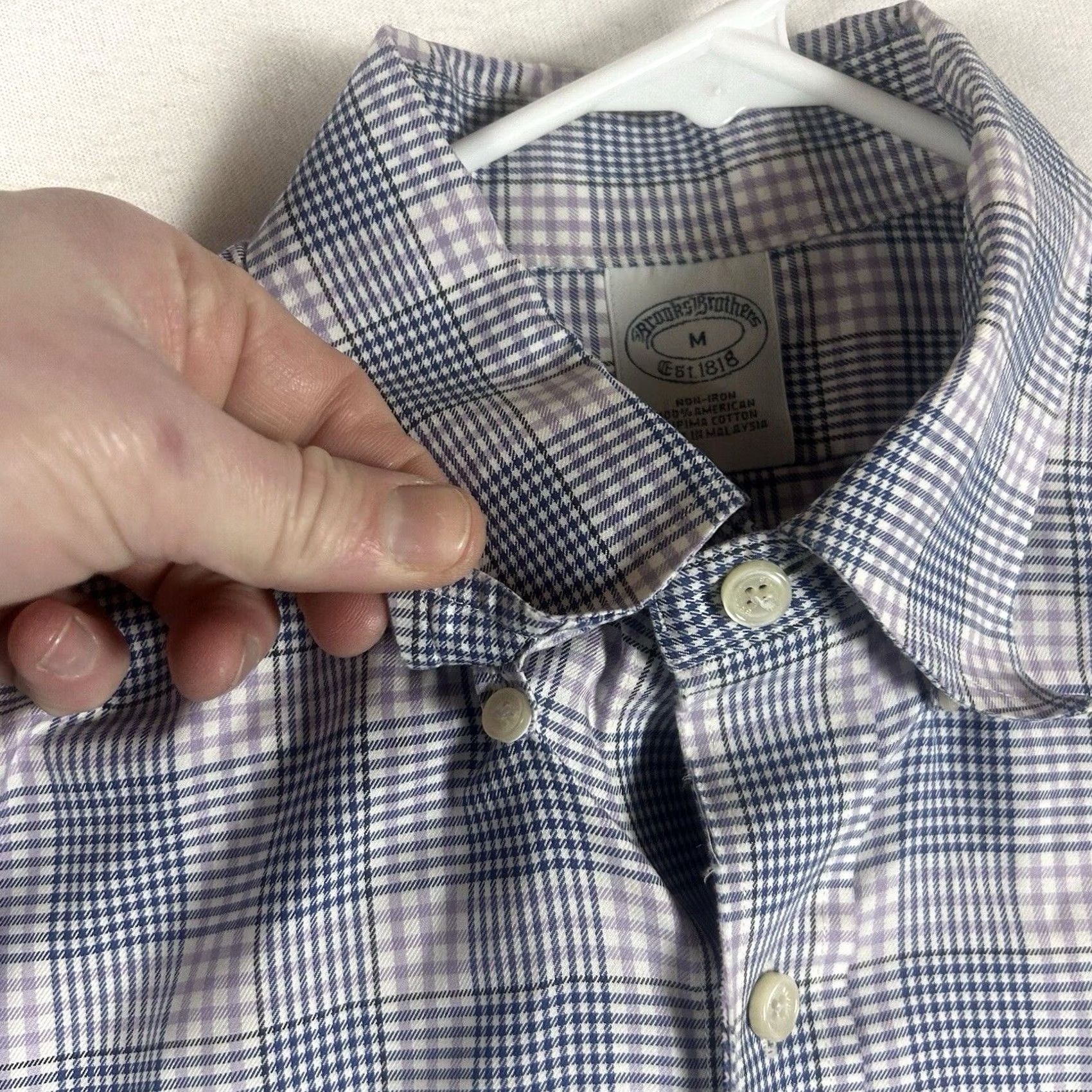 Brooks Brothers Brooks Brothers Button-Up Shirt Mens M Non-Iron Blue Purple Long Sleeve Shirt Button-Front 100% Cotton Plaid Classic Preppy Designer American Casual Size US M / EU 48-50 / 2 - 3 Thumbnail