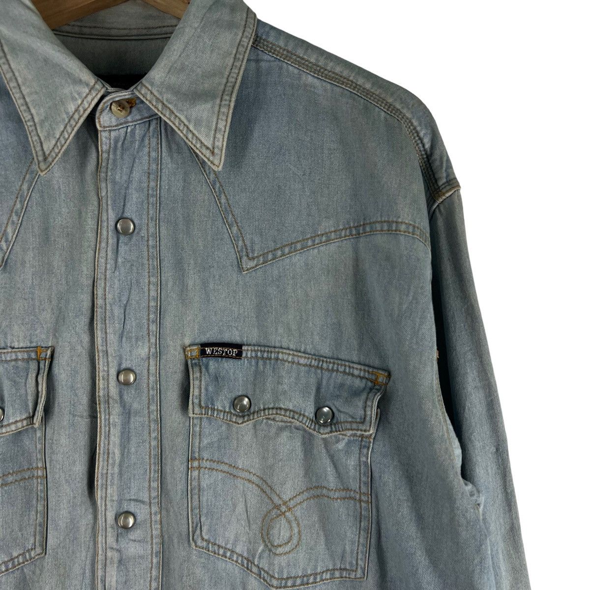 Japanese Brand 🔥VINTAGE SHIRT JACKET COWBOY CAMBREY WESTCR ISSEY MIYAKE Size US M / EU 48-50 / 2 - 3 Thumbnail