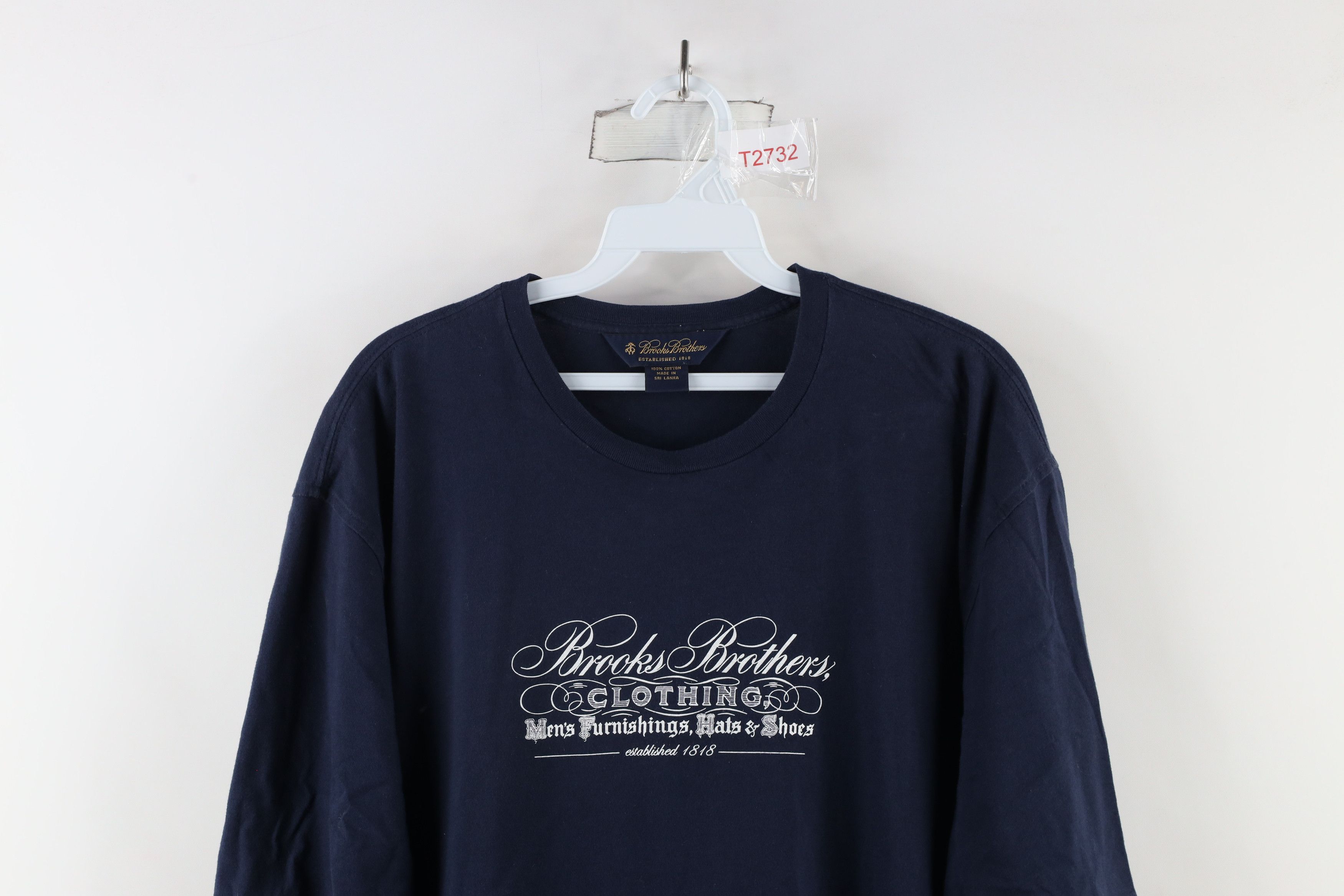 Brooks Brothers × Vintage Vintage Brooks Brothers Out Script Short Sleeve T-Shirt Blue Size US XL / EU 56 / 4 - 2 Thumbnail