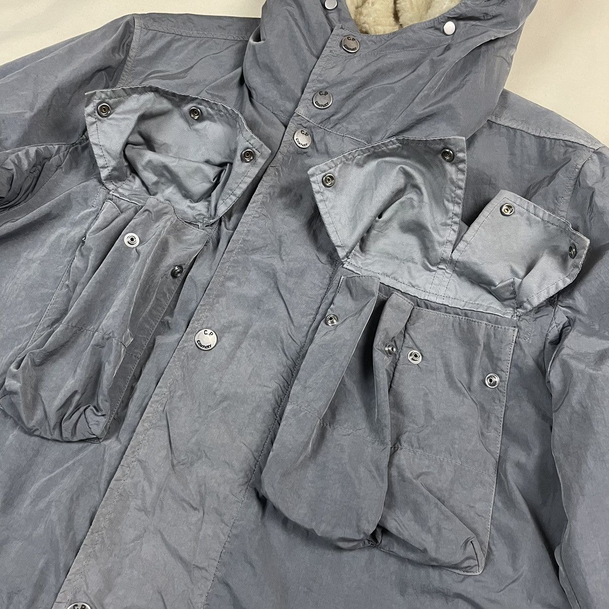C.P. Company AW2006 Nylon Parka Shearling Hood Cargo Jacket Wool Vintage Size US M / EU 48-50 / 2 - 4 Thumbnail