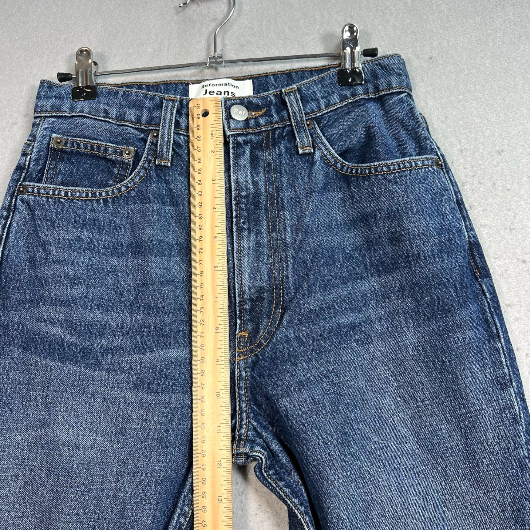 Reformation Reformation Jeans Women Adult 26 Blue Ultra High Rise Slim Straight Denim 5-Pocket 90s Bohemian Womens Size 26" / US 2 / IT 38 - 7 Thumbnail