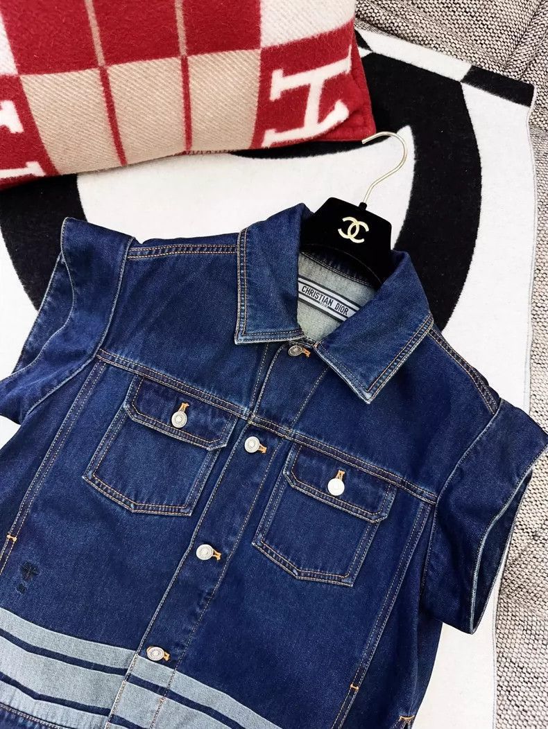Dior Dior Deep Blue Denim Sleeveless Jacket-2506 Size L / US 10 / IT 46 - 2 Thumbnail