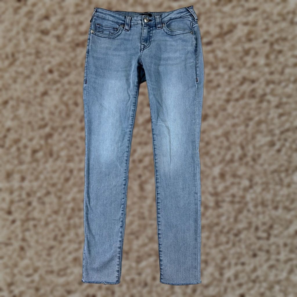 True Religion True Religion Jeans Women Skinny Denim 30 Blue Distressed Size 30" / US 8 / IT 44 - 1 Thumbnail