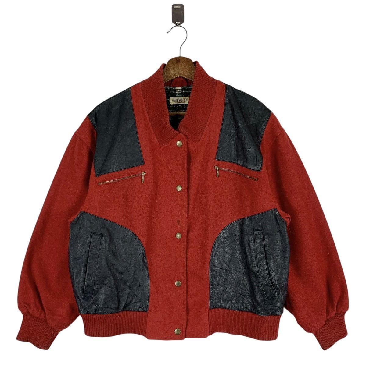 Vintage Vintage Varsity Wool Leather Bomber Jacket Size US M / EU 48-50 / 2 - 1 Thumbnail