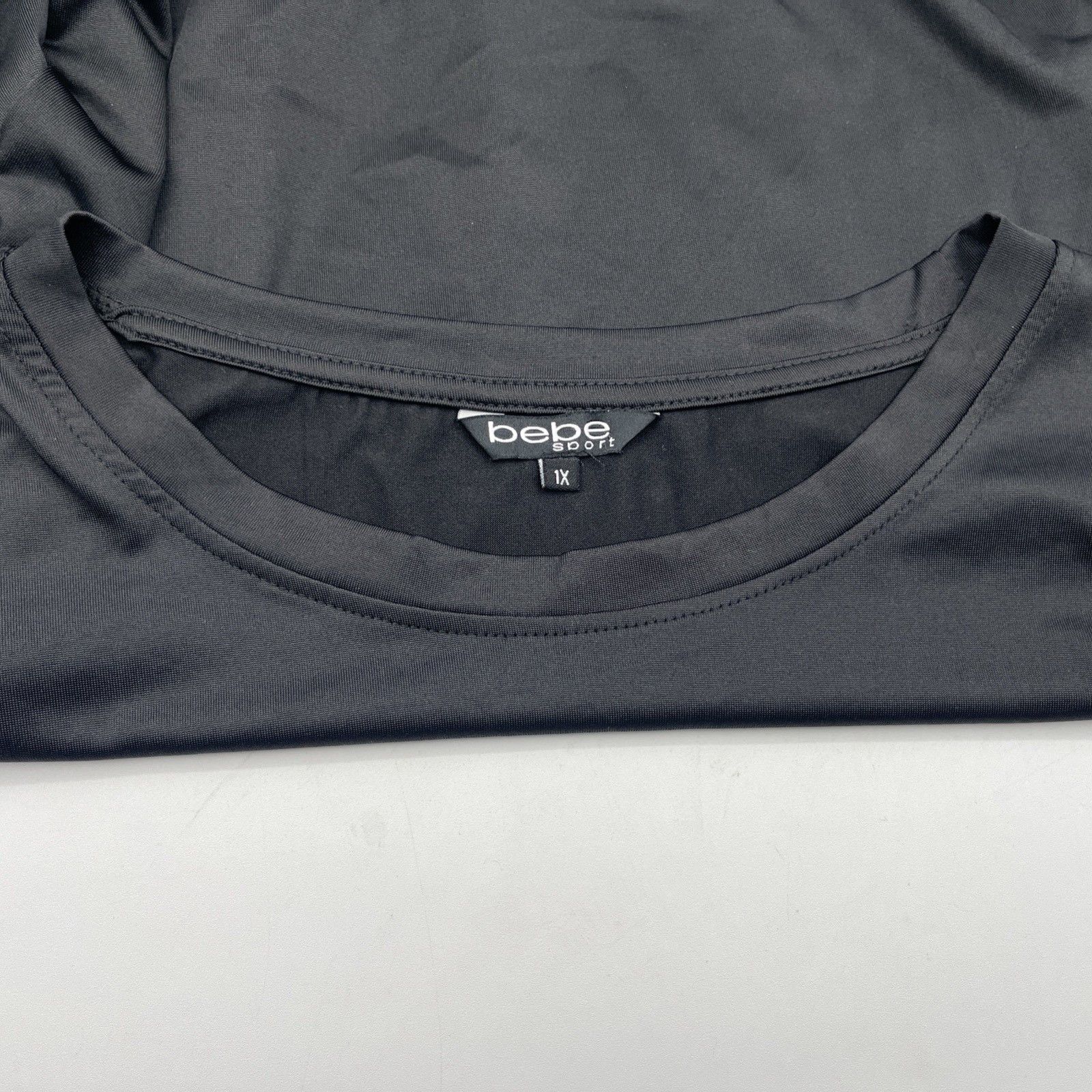 Bebe bebe Sport Women Size 1X Shirt Black with Leopard Design Size XL / US 12-14 / IT 48-50 - 5 Thumbnail