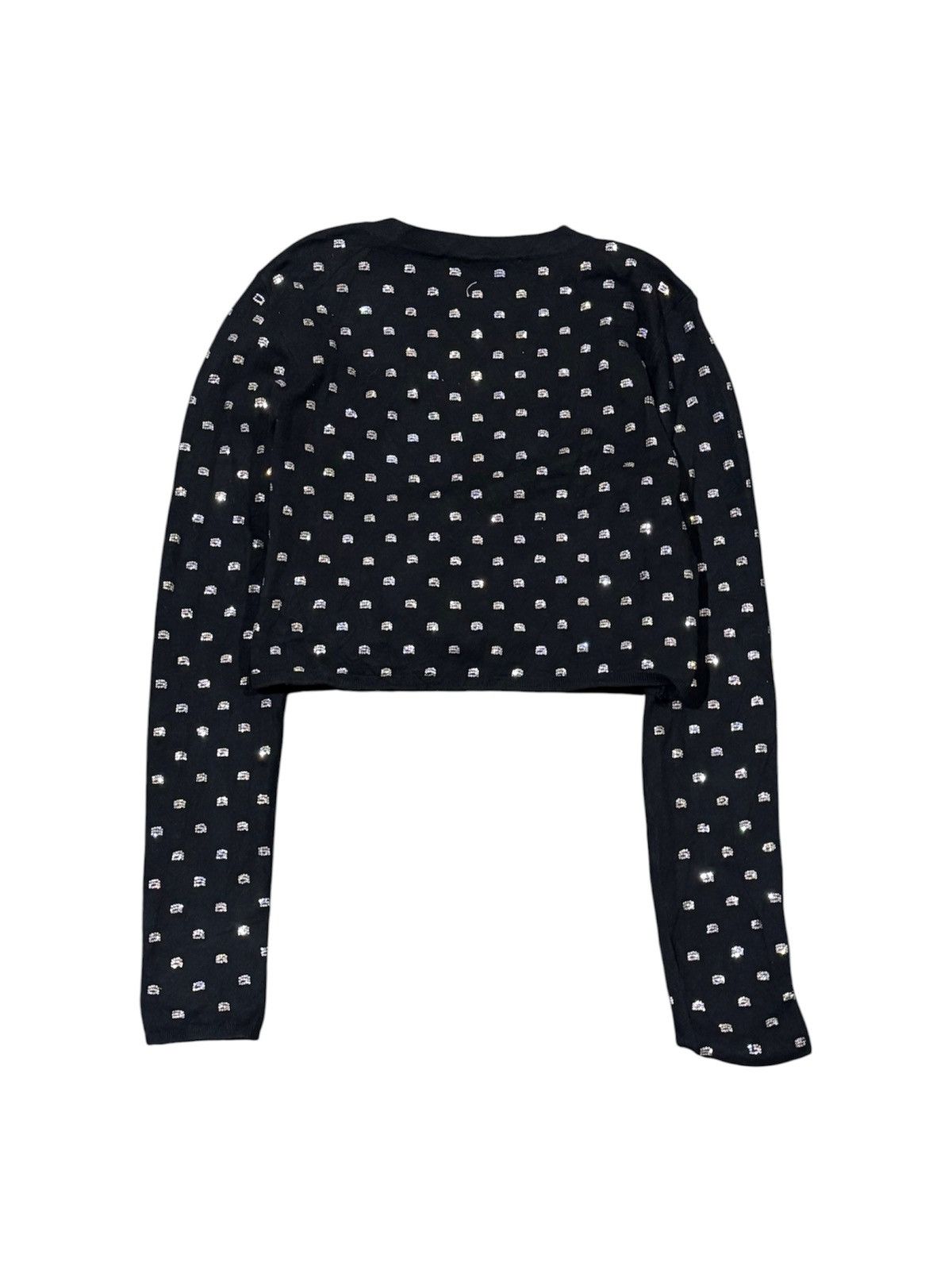 Alexander Wang V-NECK CROPPED CARDIGAN IN CRYSTAL Size S / US 4 / IT 40 - 4 Thumbnail