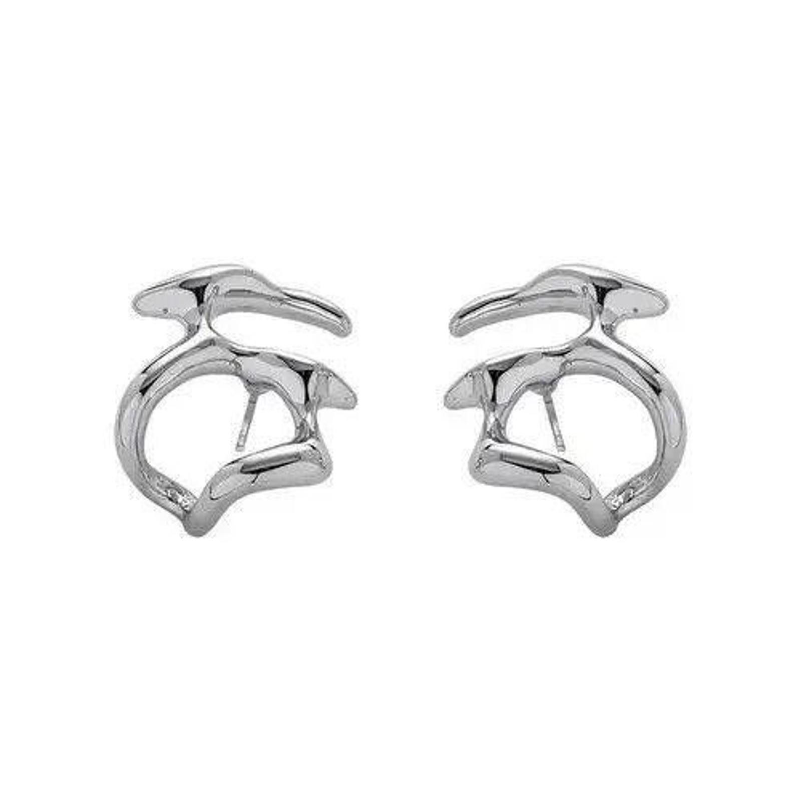 Jewelry Irregular Liquid Metal Hollow Earrings Size ONE SIZE - 3 Thumbnail