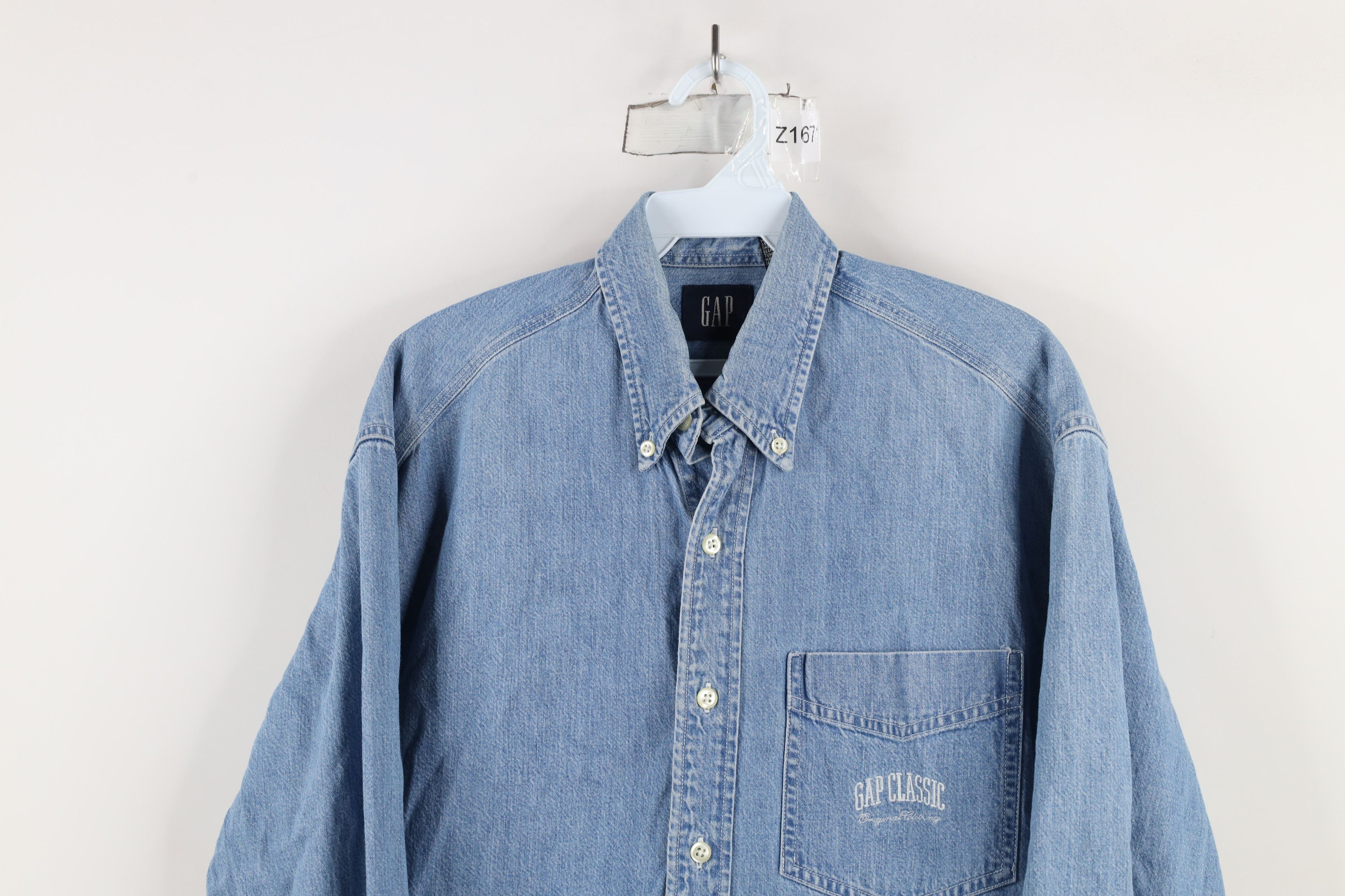 Gap × Vintage Vintage 90s Gap Classic Spell Denim Jean Button Down Shirt Size US S / EU 44-46 / 1 - 2 Thumbnail