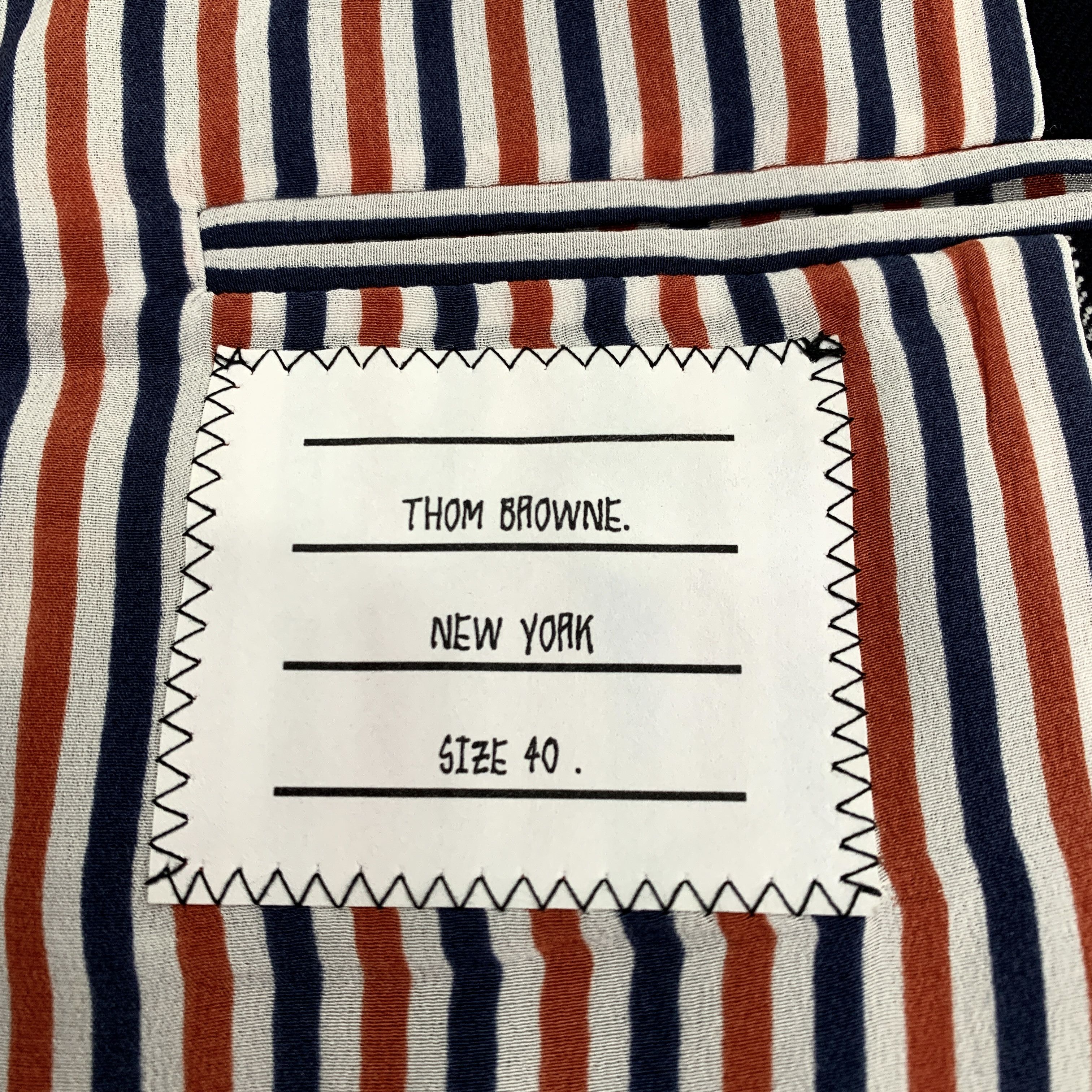 Thom Browne Thom Browne Navy Striped WoolBlazer (Size 40/M) Size 40R - 3 Thumbnail