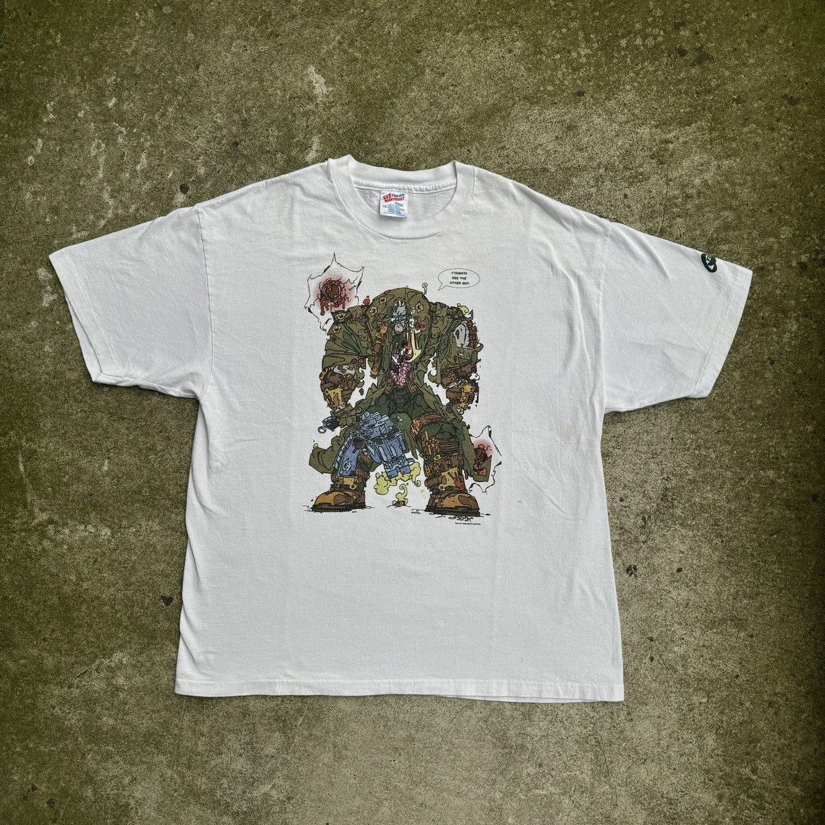 Vintage 90s Keith Giffen Trencher Gun Shot Art Shirt ERD Grunge Size US XL / EU 56 / 4 - 1 Thumbnail