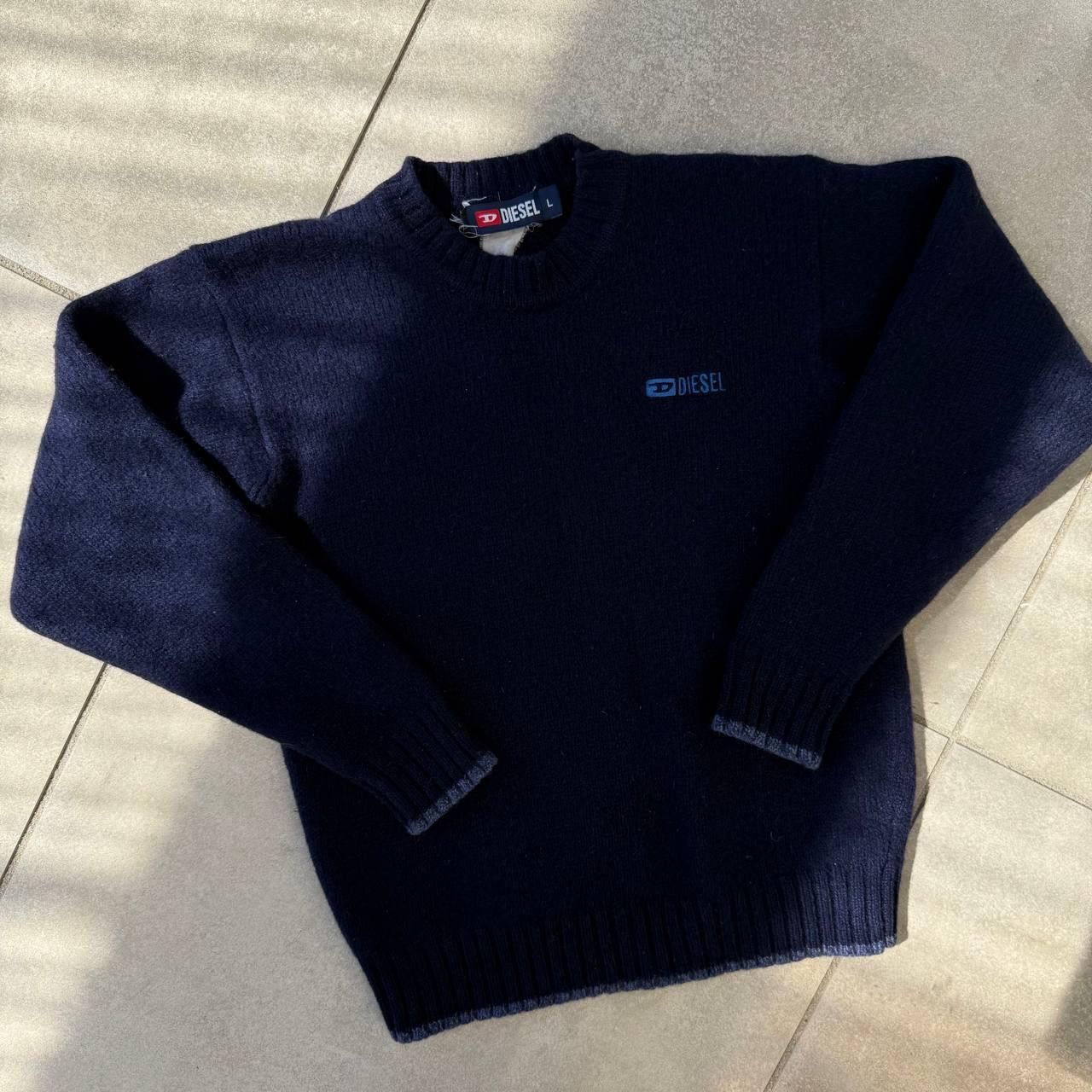 Diesel Diesel Vintage 90s Wool Sweater Jumper Navy Blue Embroidered Size US M / EU 48-50 / 2 - 2 Thumbnail