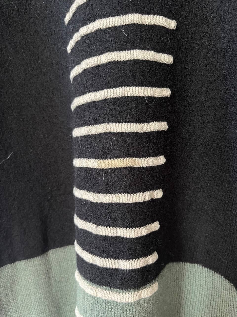 Rick Owens Rick Owens Wool Colorblock Striped Sweater Black Moss Pearl Size US S / EU 44-46 / 1 - 3 Thumbnail