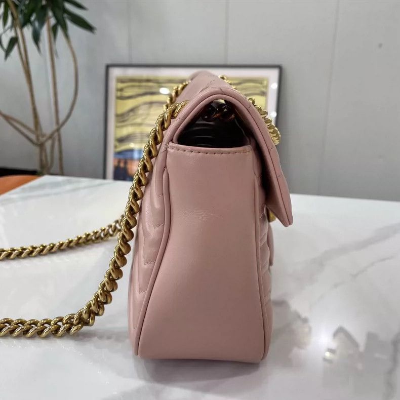 Gucci Gucci Pink Marmont Shoulder Bag-2505 Size ONE SIZE - 4 Thumbnail