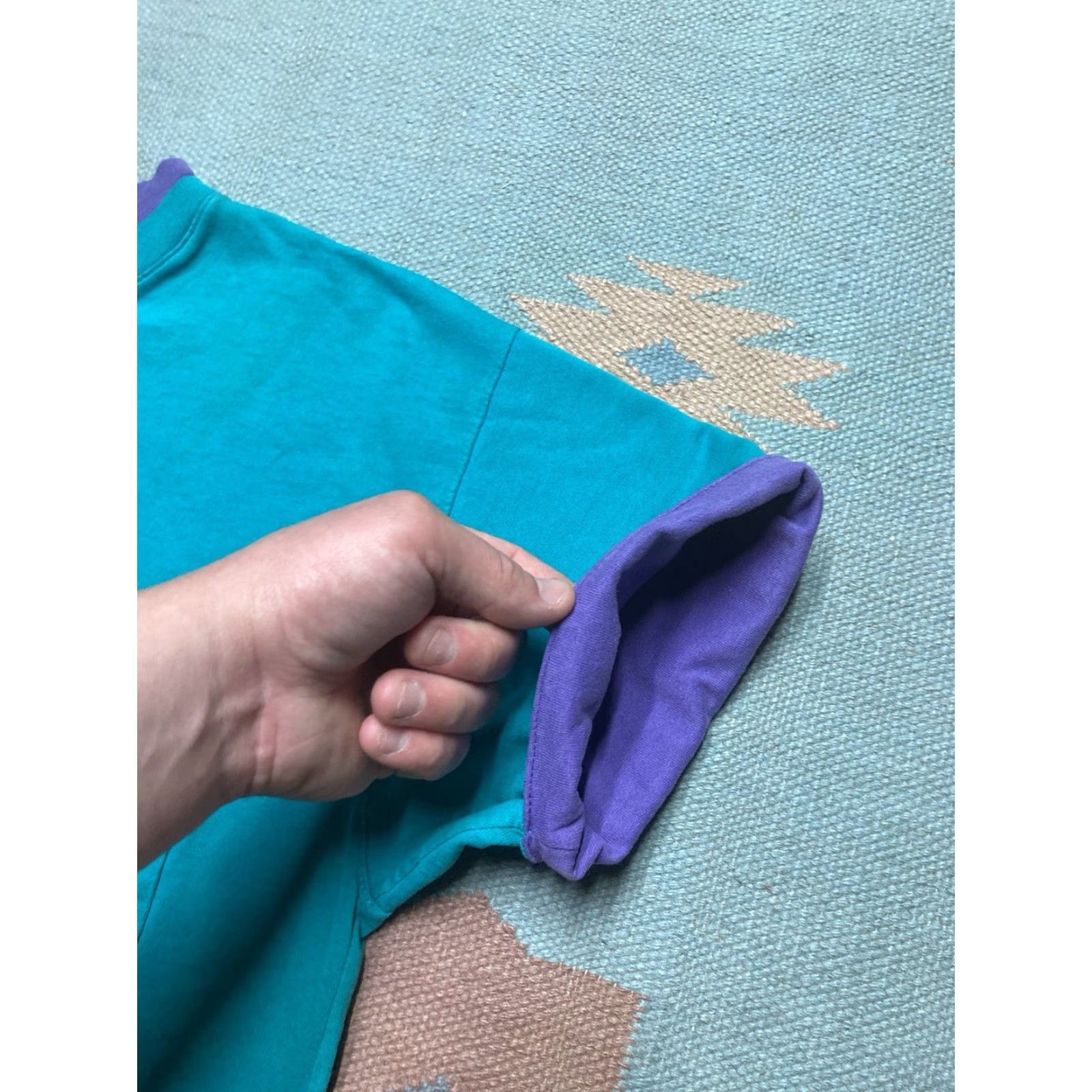 Altea VINTAGE 80s 90s Tradewinds T-Shirt Pocket Teal Purple Stained Boxy Large Men L Size US L / EU 52-54 / 3 - 6 Thumbnail