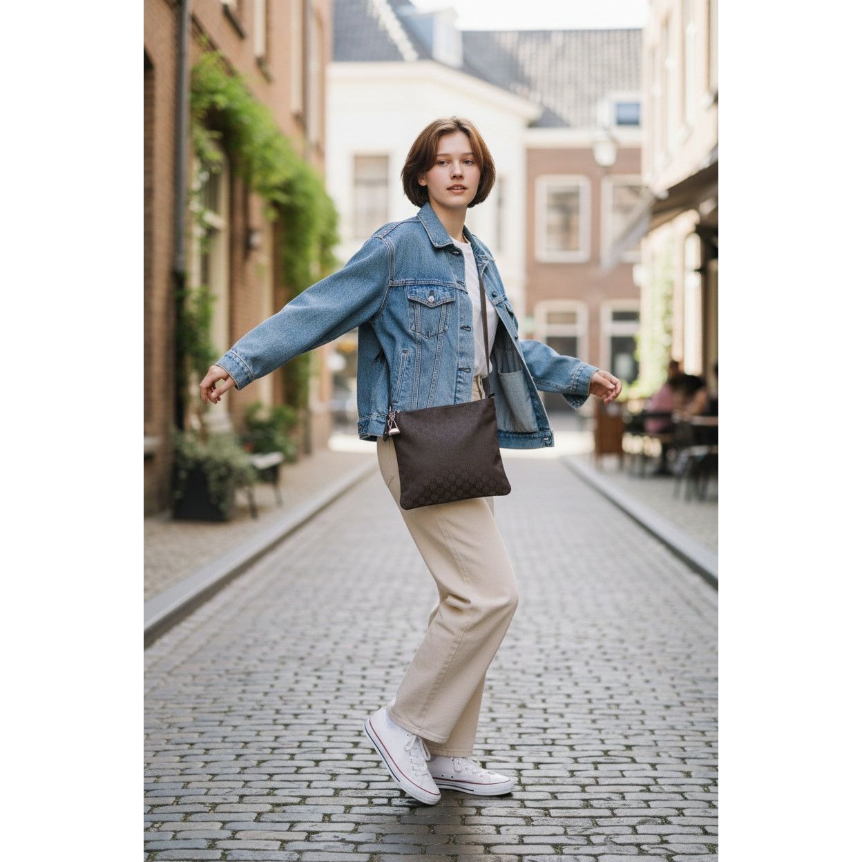 Gucci Gucci Monogram Jolicoeur Charm Messenger Crossbody brown bag Size ONE SIZE - 2 Thumbnail