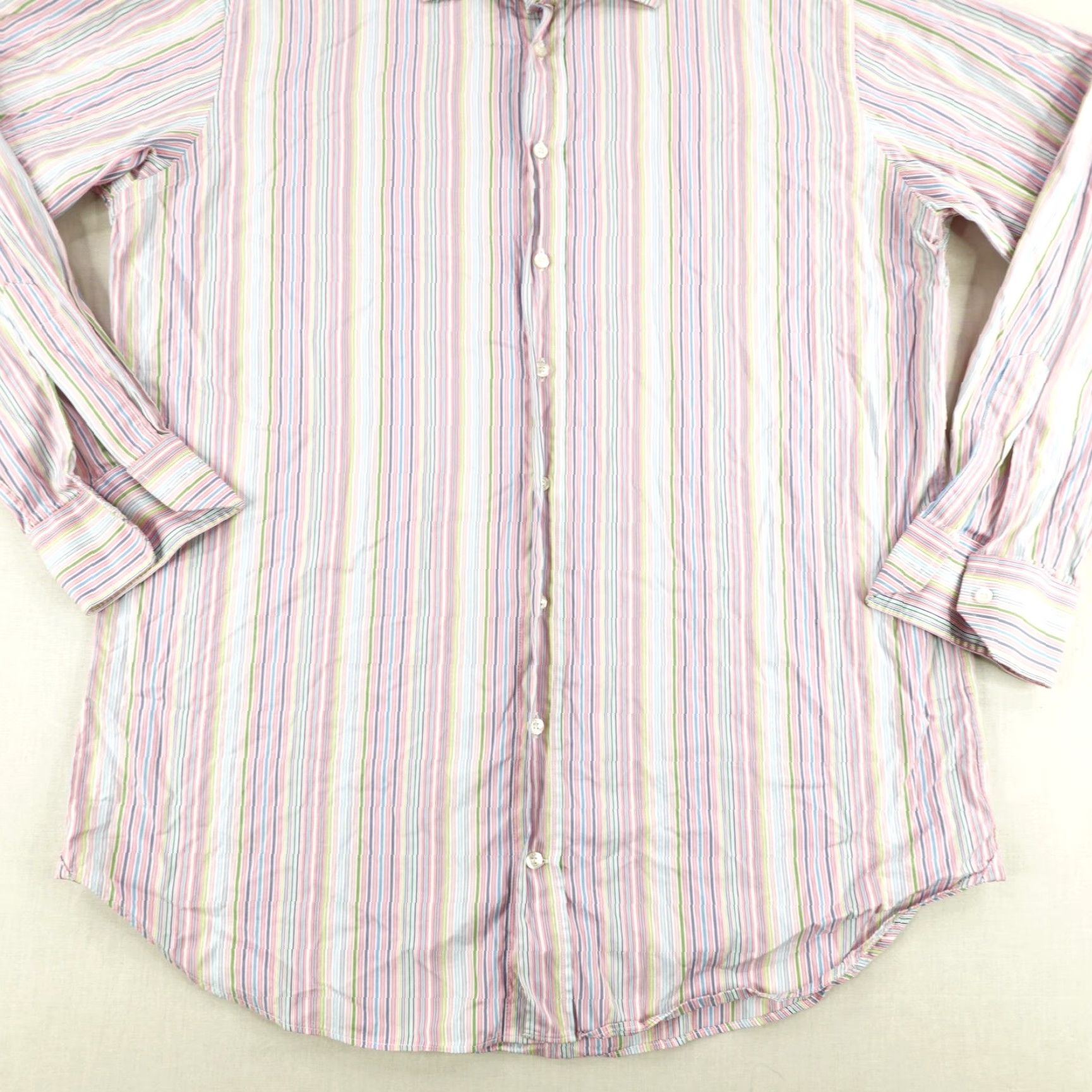 Etro Etro 42 Shirt Mens Medium Pink Stripes Button Up Long Sleeve Dress Shirt Italy Etro 42 Made in Italy Button-Up Size 40R - 3 Thumbnail