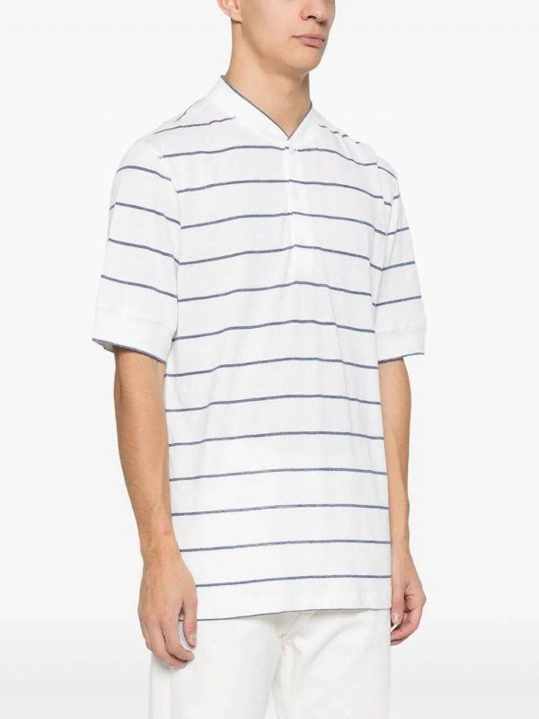 Brunello Cucinelli o1y0526 Crewneck T-Shirt in Cream/Black Size US M / EU 48-50 / 2 - 2 Thumbnail