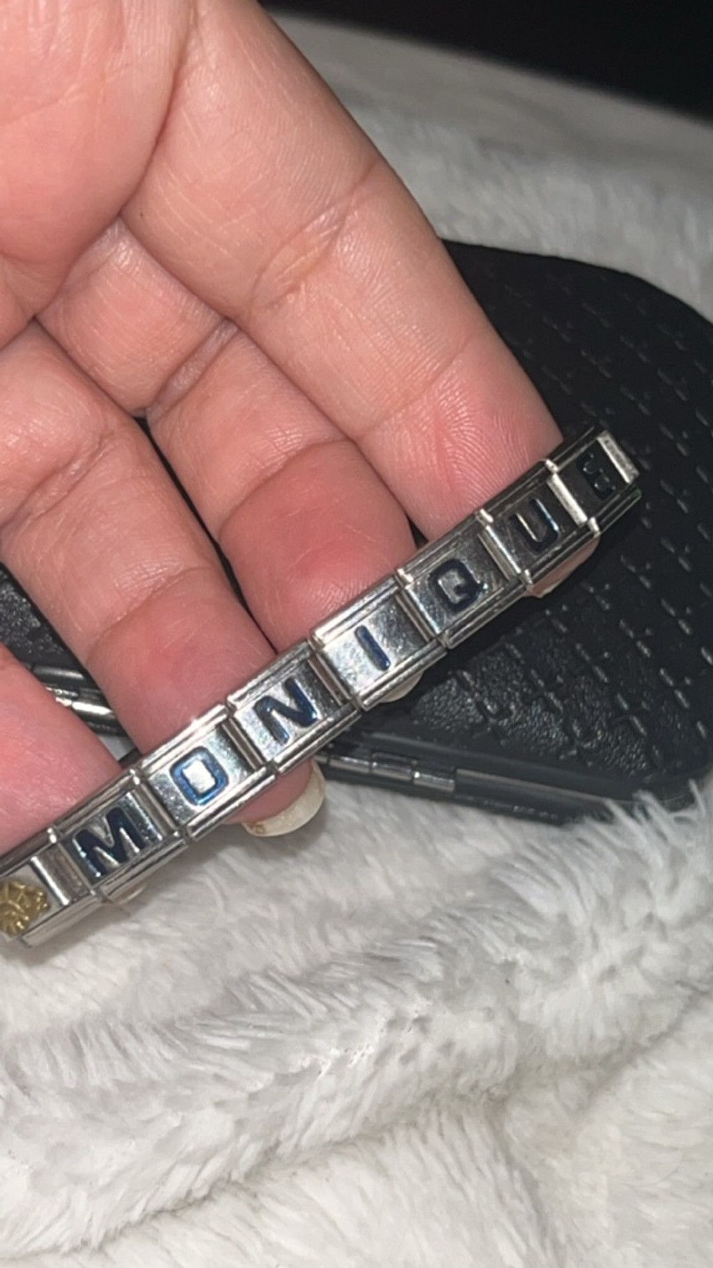 The Unbranded Brand Women's "MONIQUE" Silver and Blue Charm Bracelet, One Size Size ONE SIZE - 1 Thumbnail