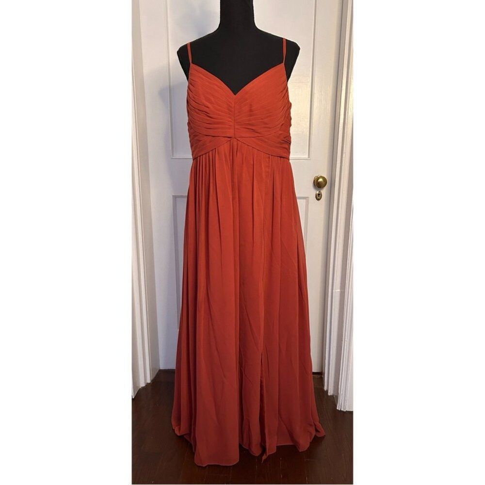 Other Azazie Paprika Aline Pleated Chiffon Dress in Size A16 Size XXL / US 16-18 / IT 52-54 - 4 Thumbnail