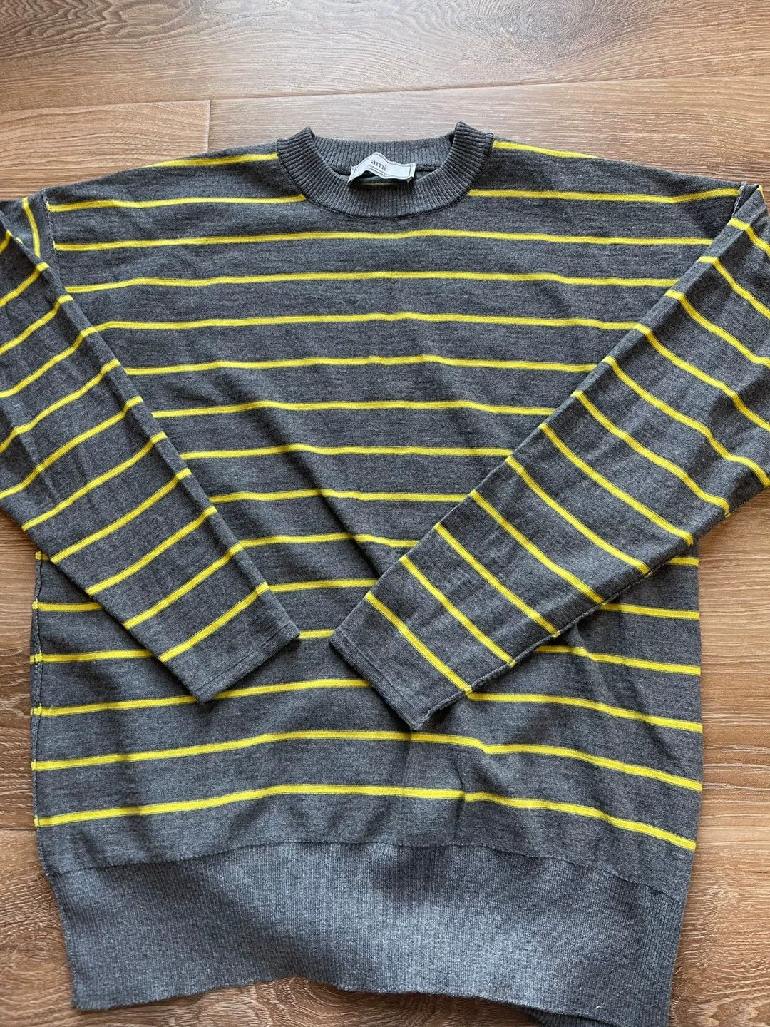 AMI ami Striped Yellow Gray Wool Item Size US M / EU 48-50 / 2 - 1 Thumbnail
