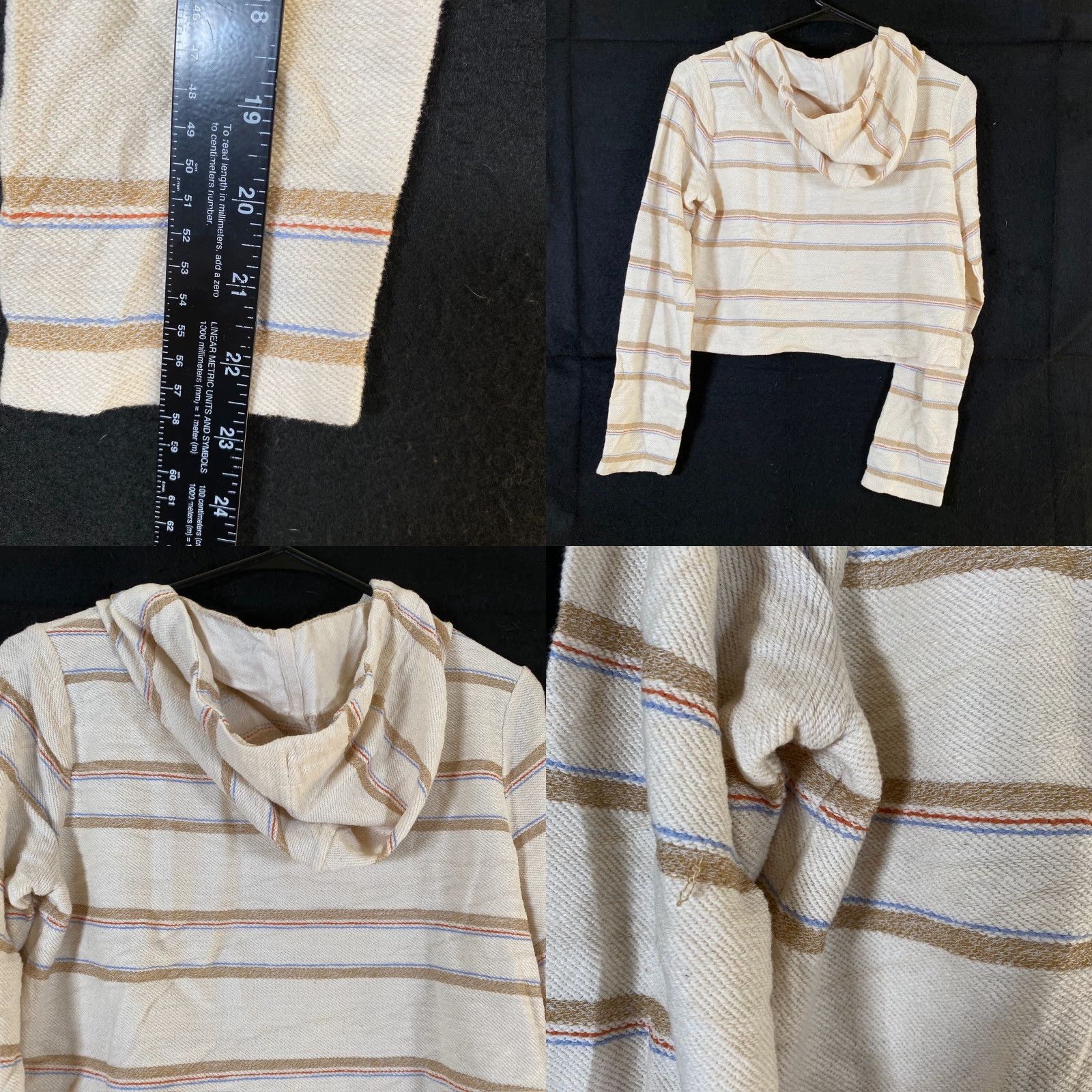 Lou & Grey Lou & Grey Womens Sweatshirt Multicolor Striped Cropped Long Sleeve Cotton XS Hooded Pullover Casual Workwear Boho Striped Knit XS Womens Size XS / US 0-2 / IT 36-38 - 8 Thumbnail