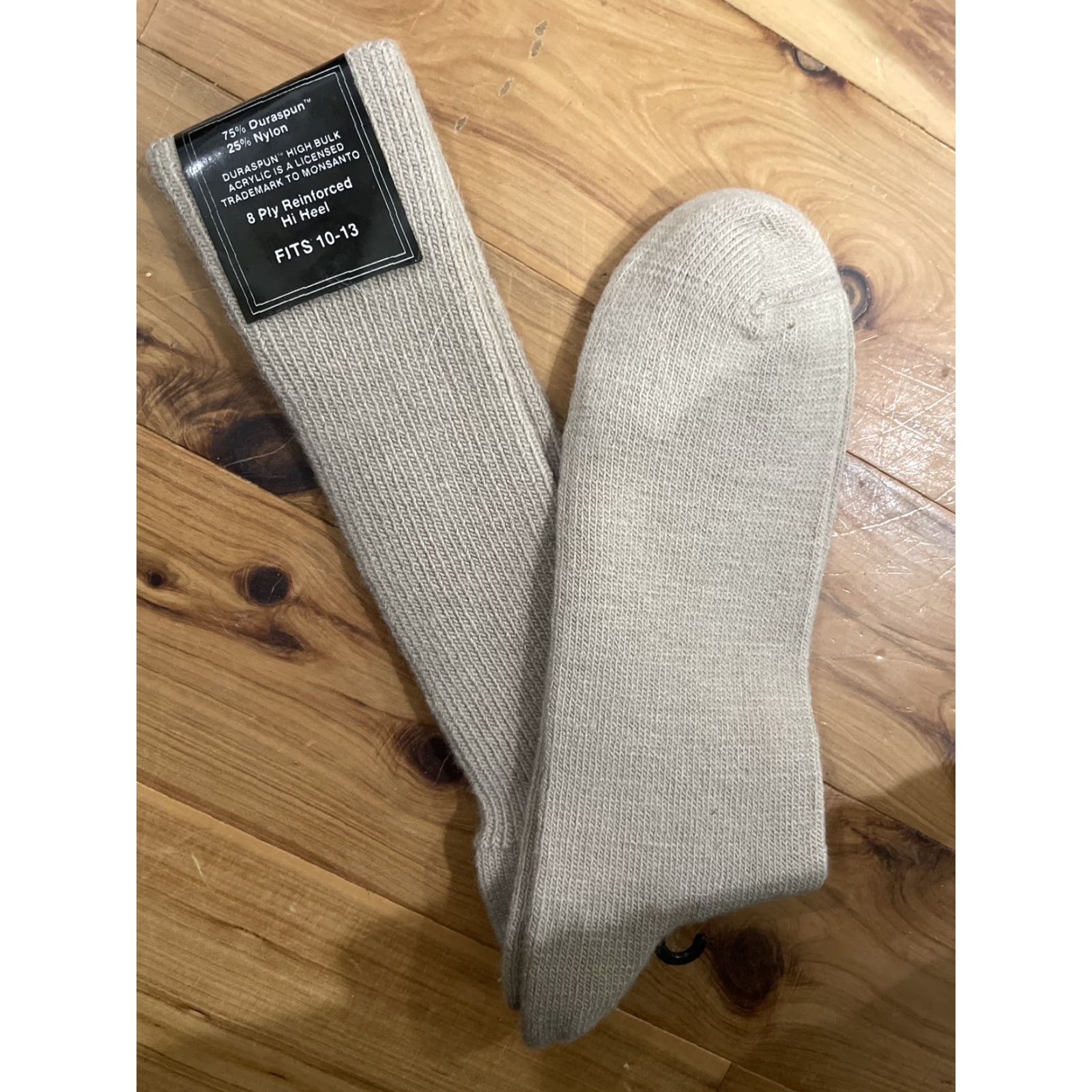 Vintage NEW Common Sense Hosiery Beige Dress Socks Mens Size 10-13 Mid Calf Casual American Size ONE SIZE - 2 Thumbnail