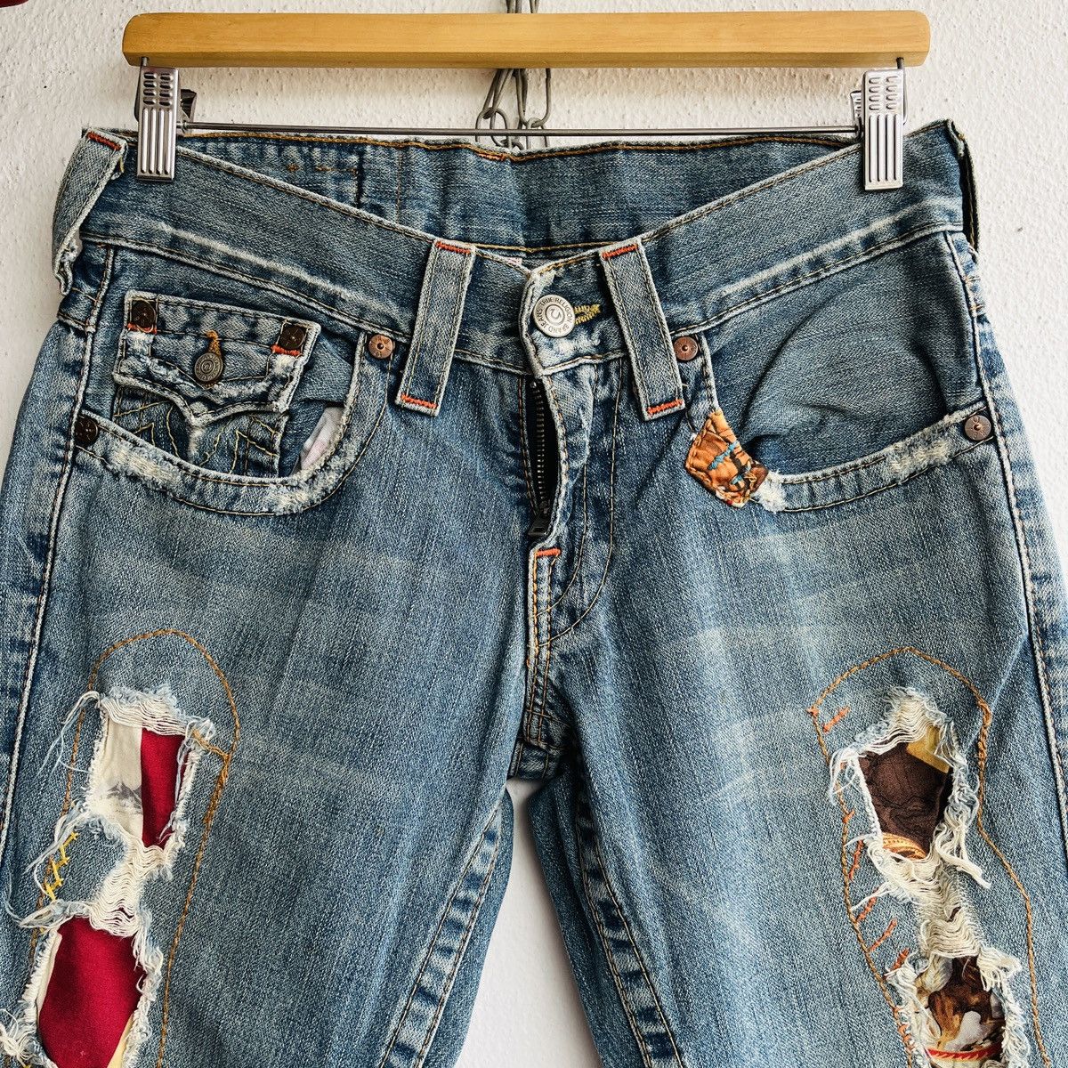 Seditionaries Flared TRUE RELIGION Distressed Patches Sashiko Jeans Size US 28 / EU 44 - 22 Thumbnail