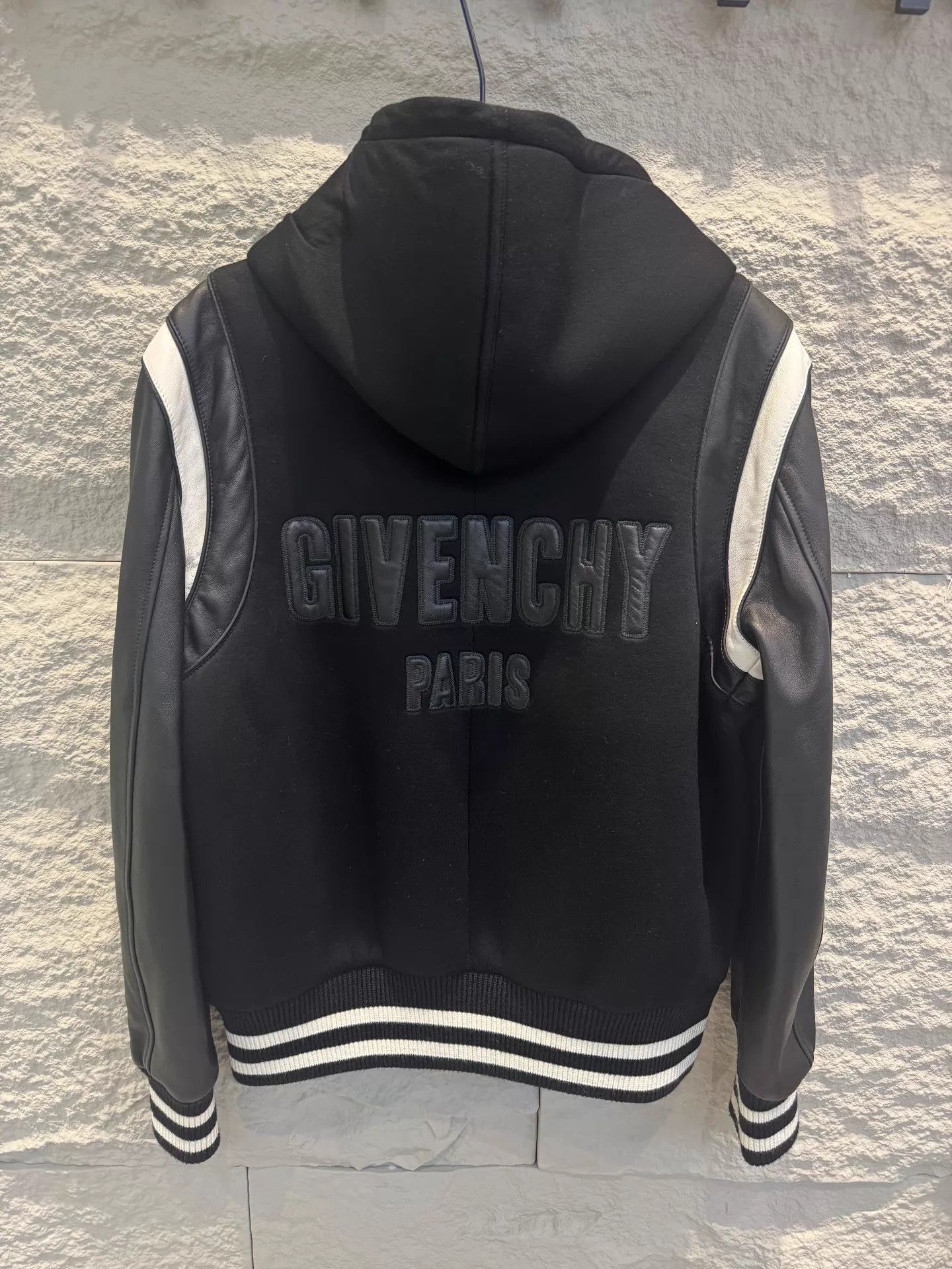 Givenchy Givenchy Black Leather Sleeve Men's Baseball Jkt Size US M / EU 48-50 / 2 - 1 Thumbnail