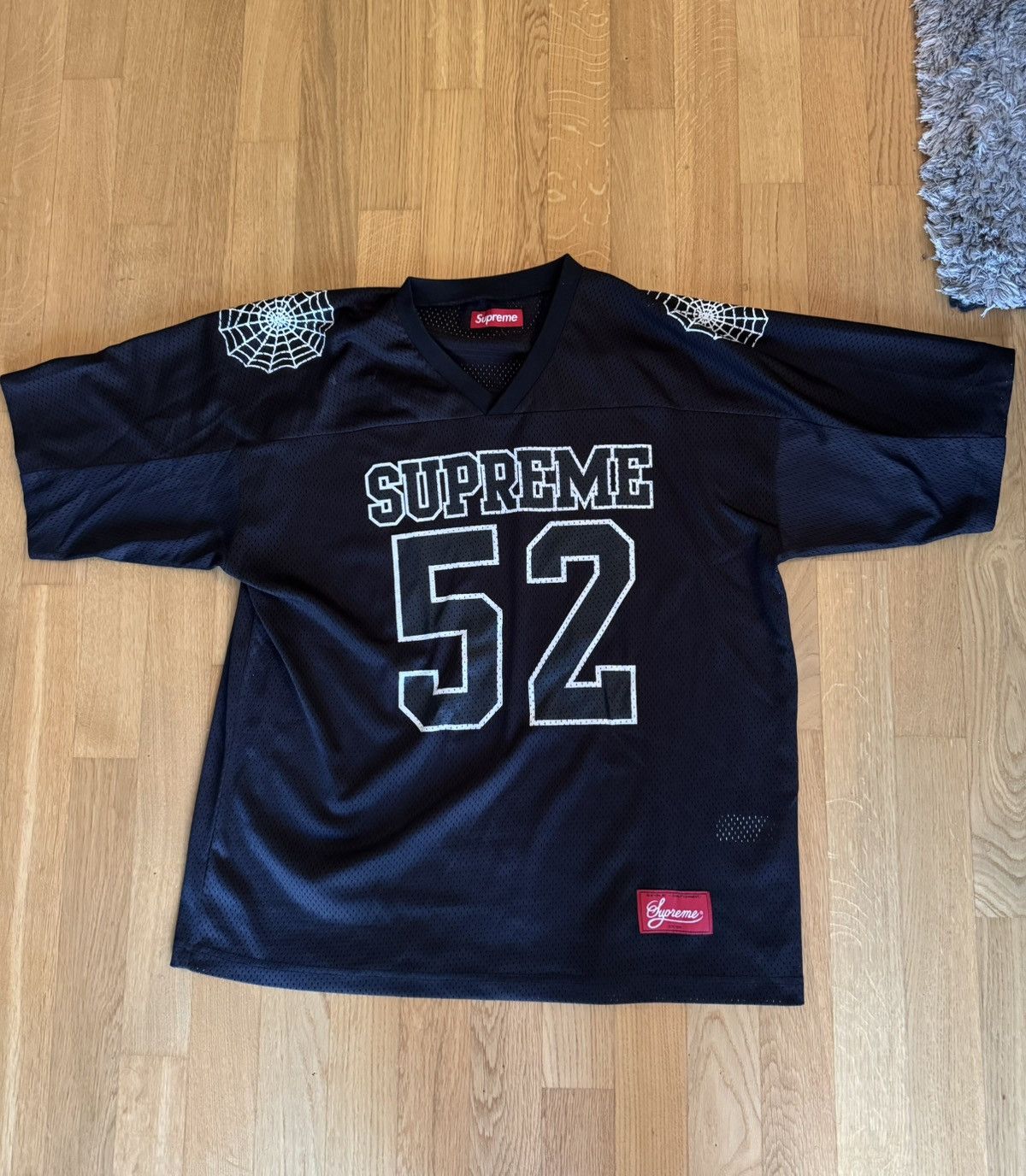 シャツ Supreme Spiderweb Football Jersey Black Supreme Spiderweb Football Jersey Black Men's - SS24 - US
