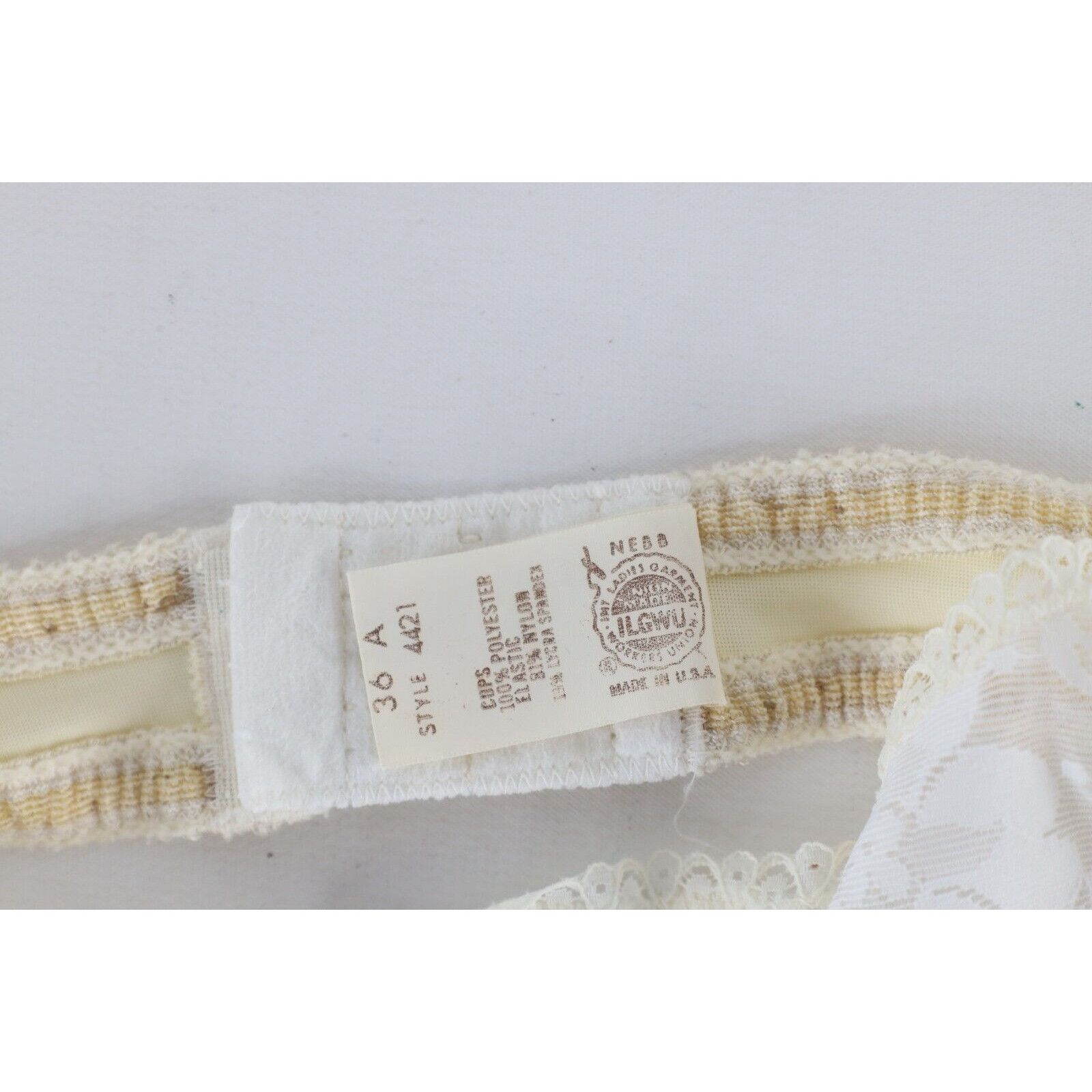 Vintage Vintage 70s Union Made Flower Floral Lace Underwire Bra Size ONE SIZE - 4 Thumbnail