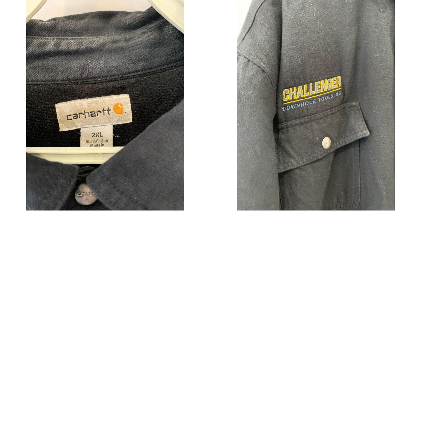 Carhartt Carhartt Shirt Jacket 2XL Black Snap Button Work Shirt Heavy Cotton XXL#154 Shirt Men 2XL Black Workwear Snap Button Size US XXL / EU 58 / 5 - 9 Thumbnail