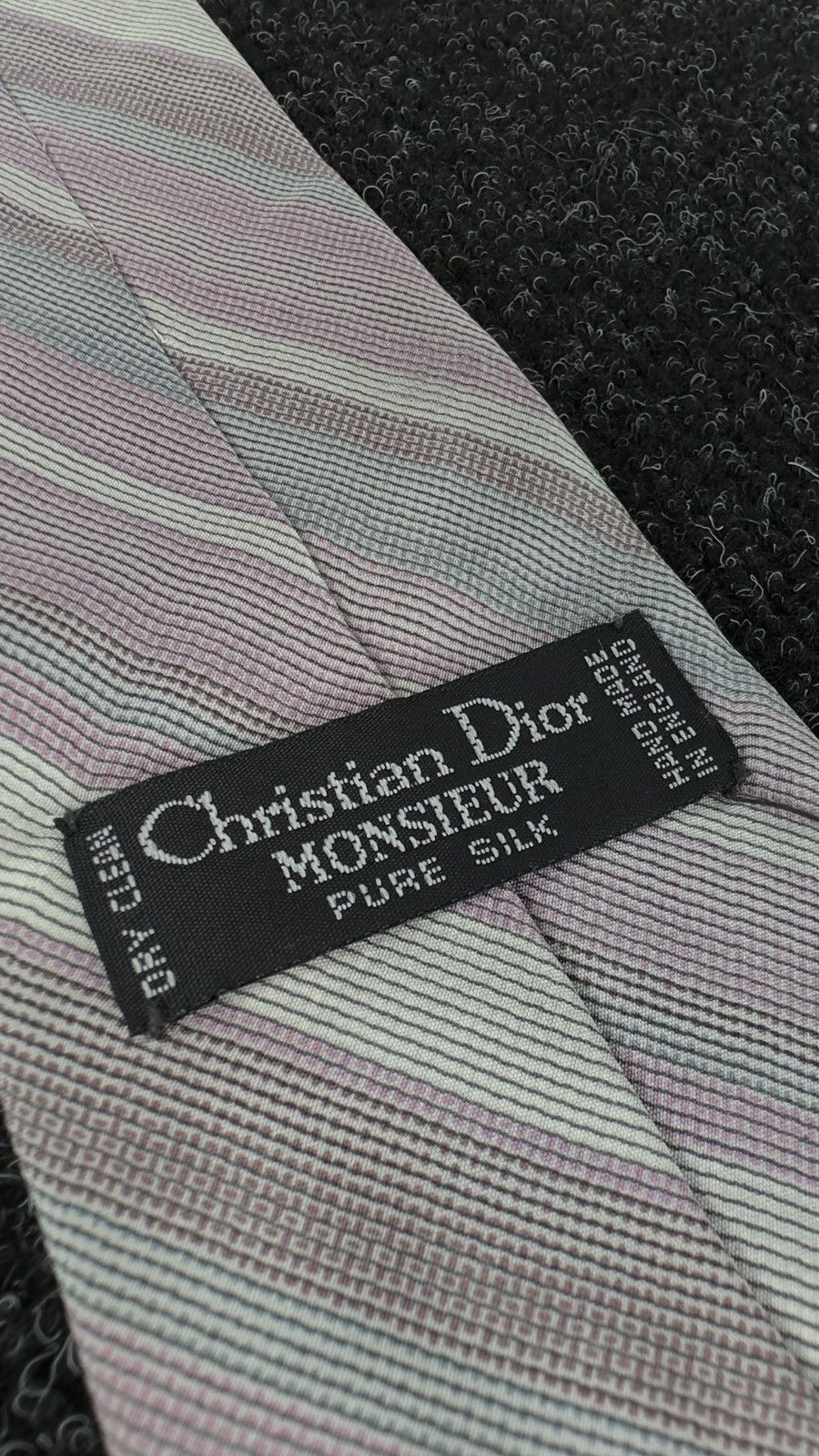 Christian Dior Monsieur Christian Dior Pastel Stripe Silk Tie Made in England Size ONE SIZE - 3 Thumbnail
