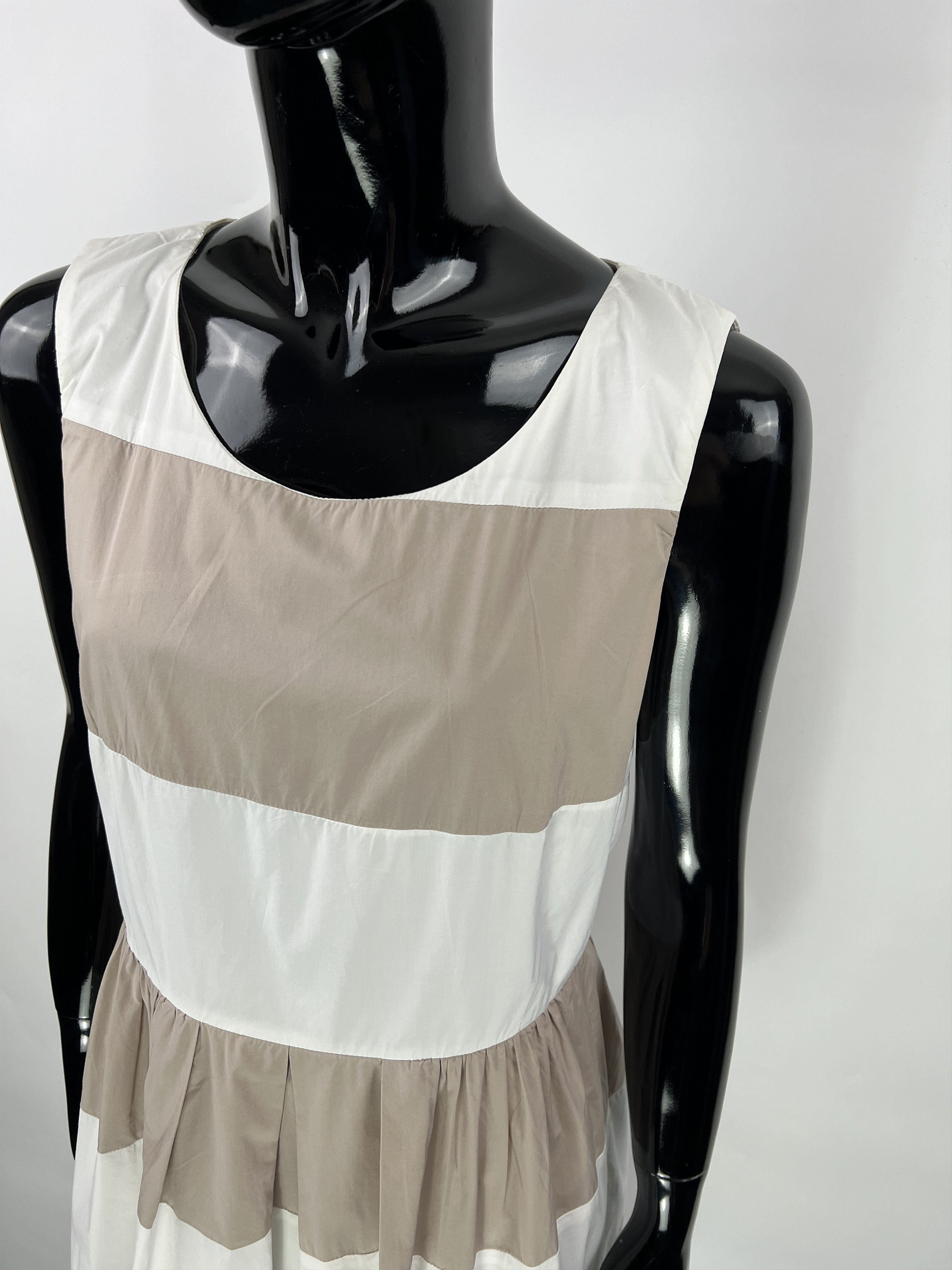 Peserico Peserico Beige White Sleeveless Dress Size IT44 Size M / US 6-8 / IT 42-44 - 7 Thumbnail